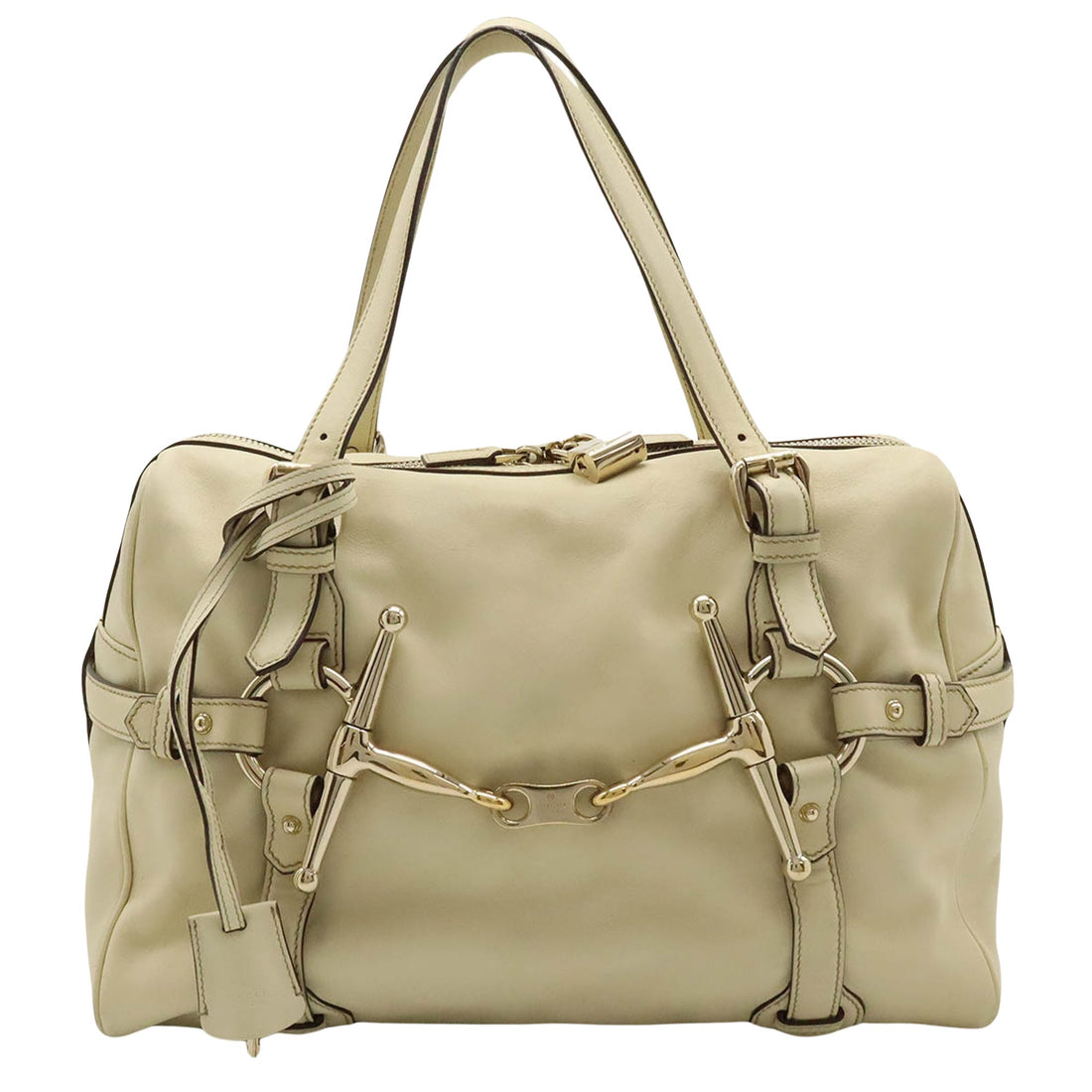 Gucci Horsebit Beige Leather Handbag 