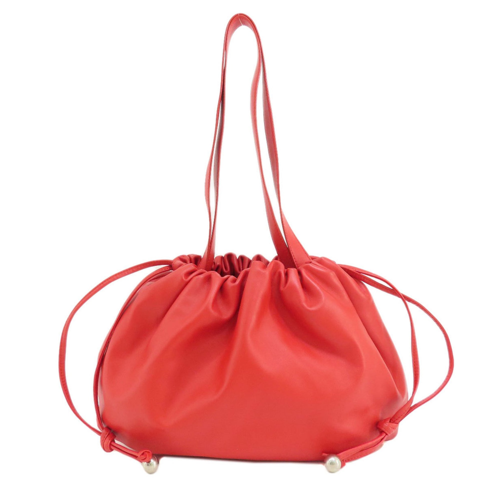 Bottega Veneta Bulb Red Leather Tote Bag