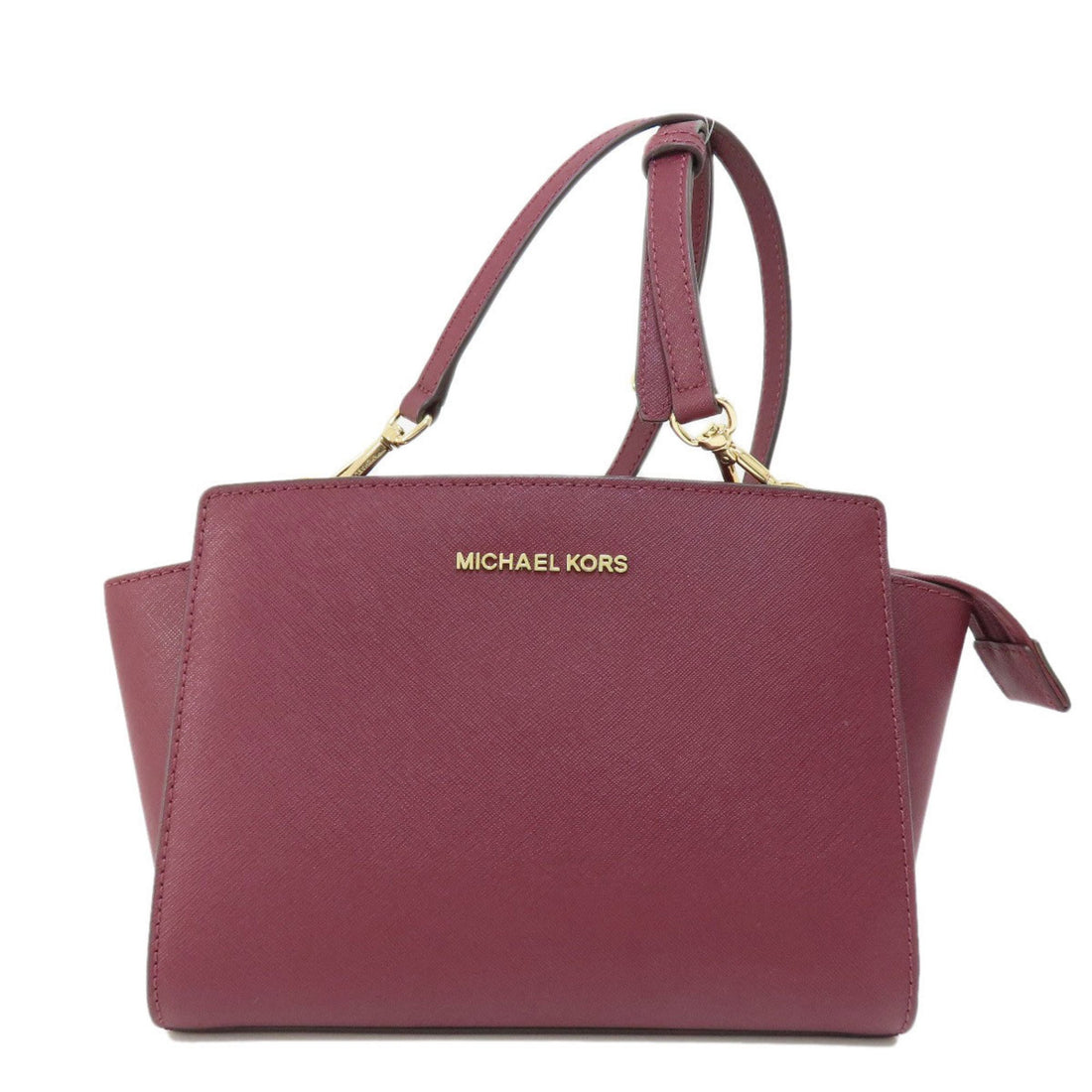 Michael Kors Selma Burgundy Leather Shoulder Bag