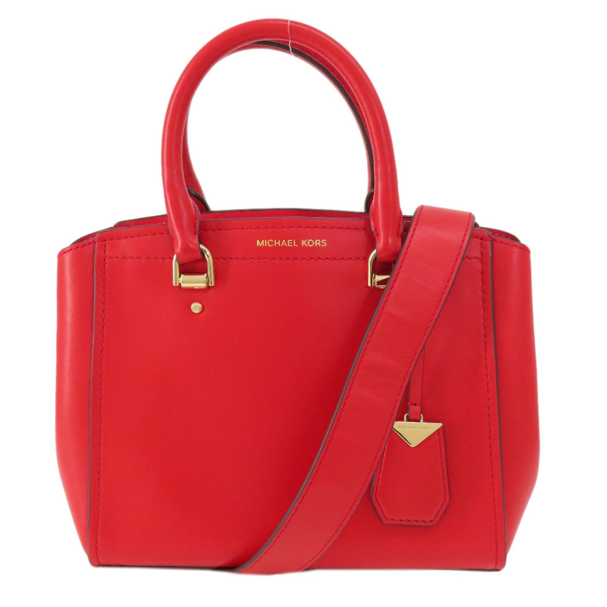 Michael Kors Benning Red Leather Handbag 