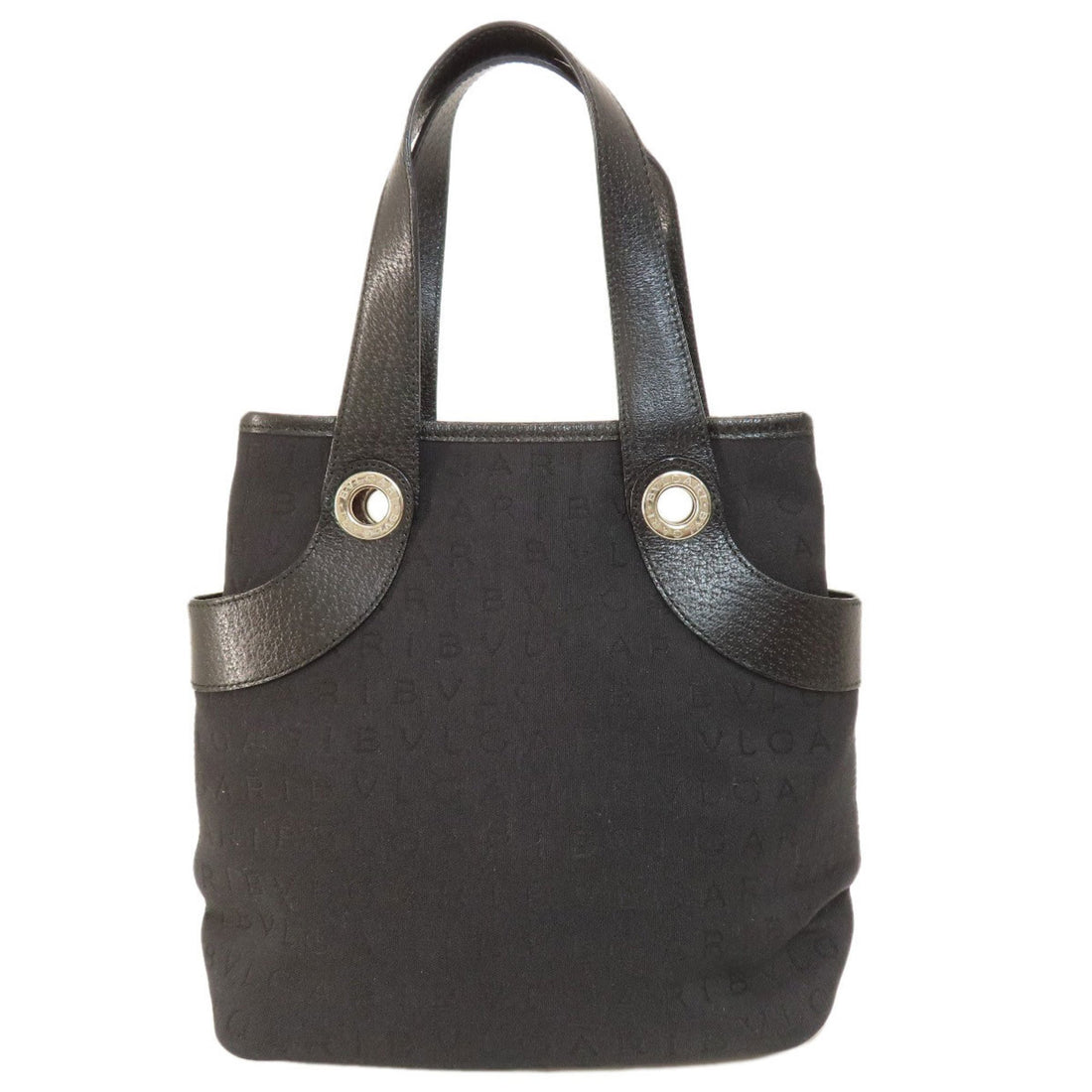 Bulgari Logo mania Black Canvas Handbag 