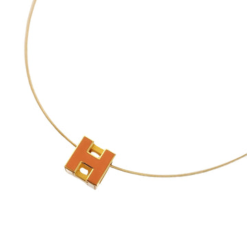 Hermès Cage d'H Gold Metal Necklace 