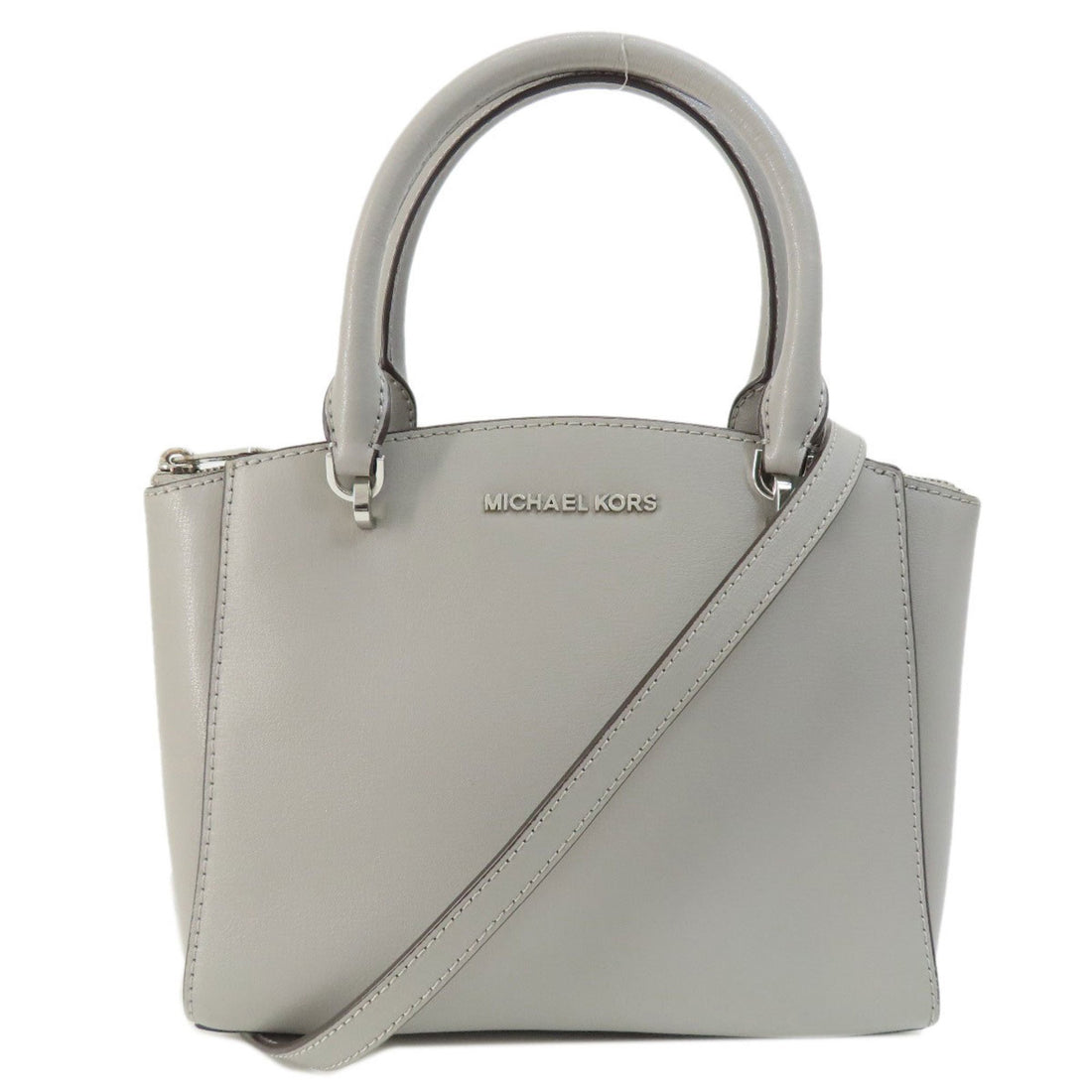 Michael Kors Selma Grey Leather Handbag 