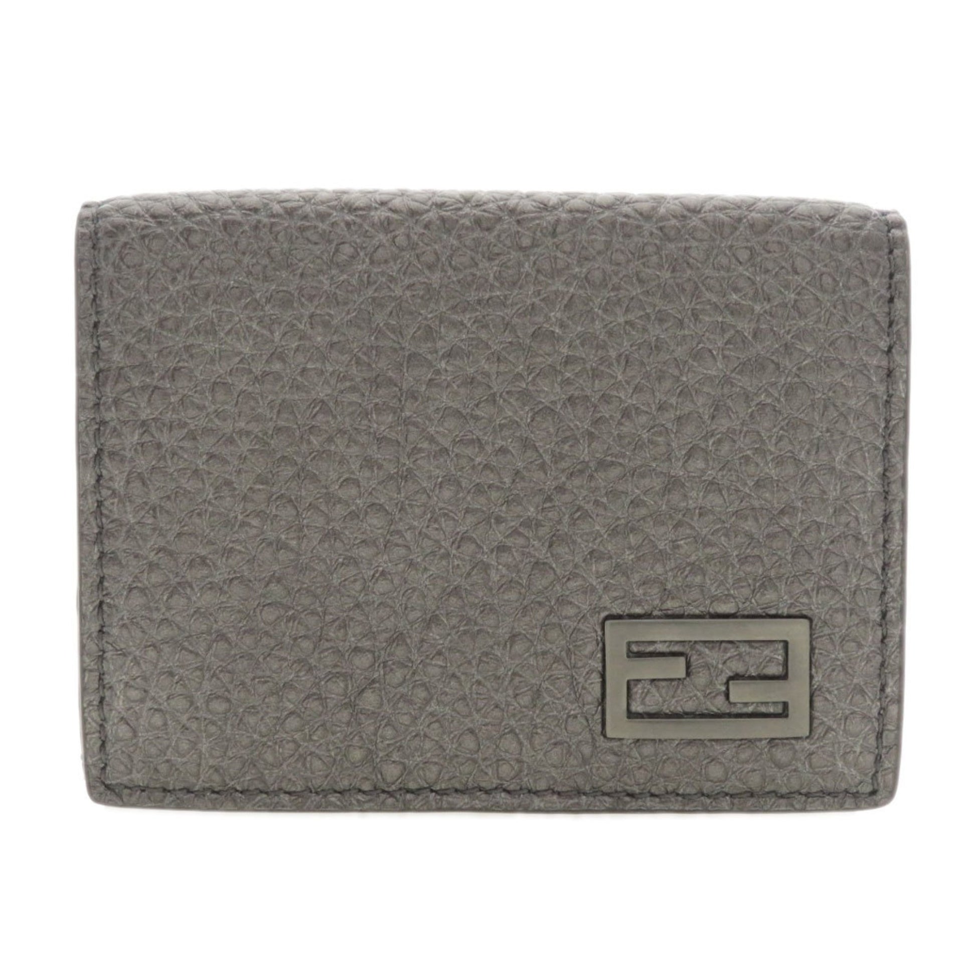 Fendi Micro Trifold Wallet Grey Pony-Style Calfskin Wallet 