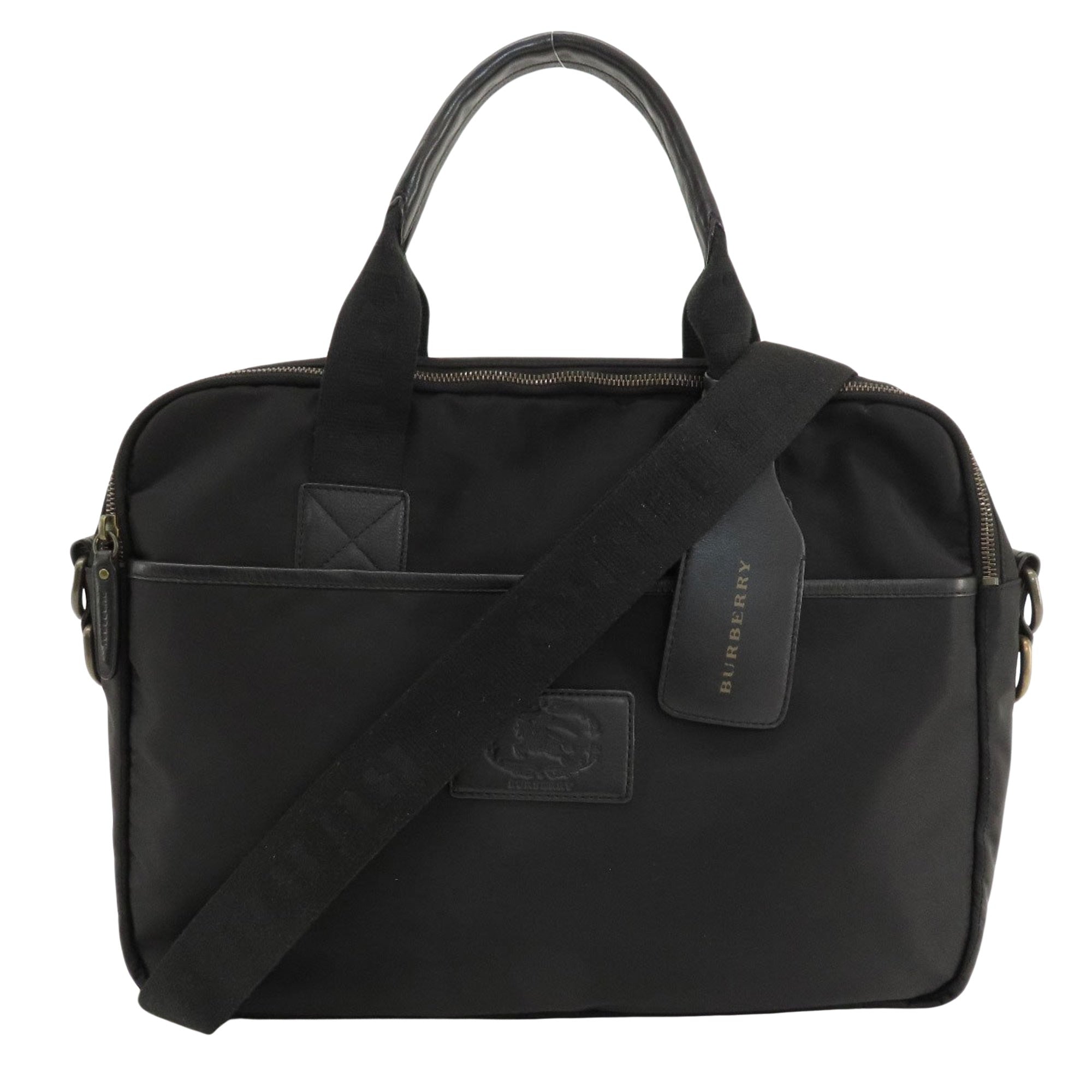 Burberry Nova Check Black Synthetic Briefcase Bag