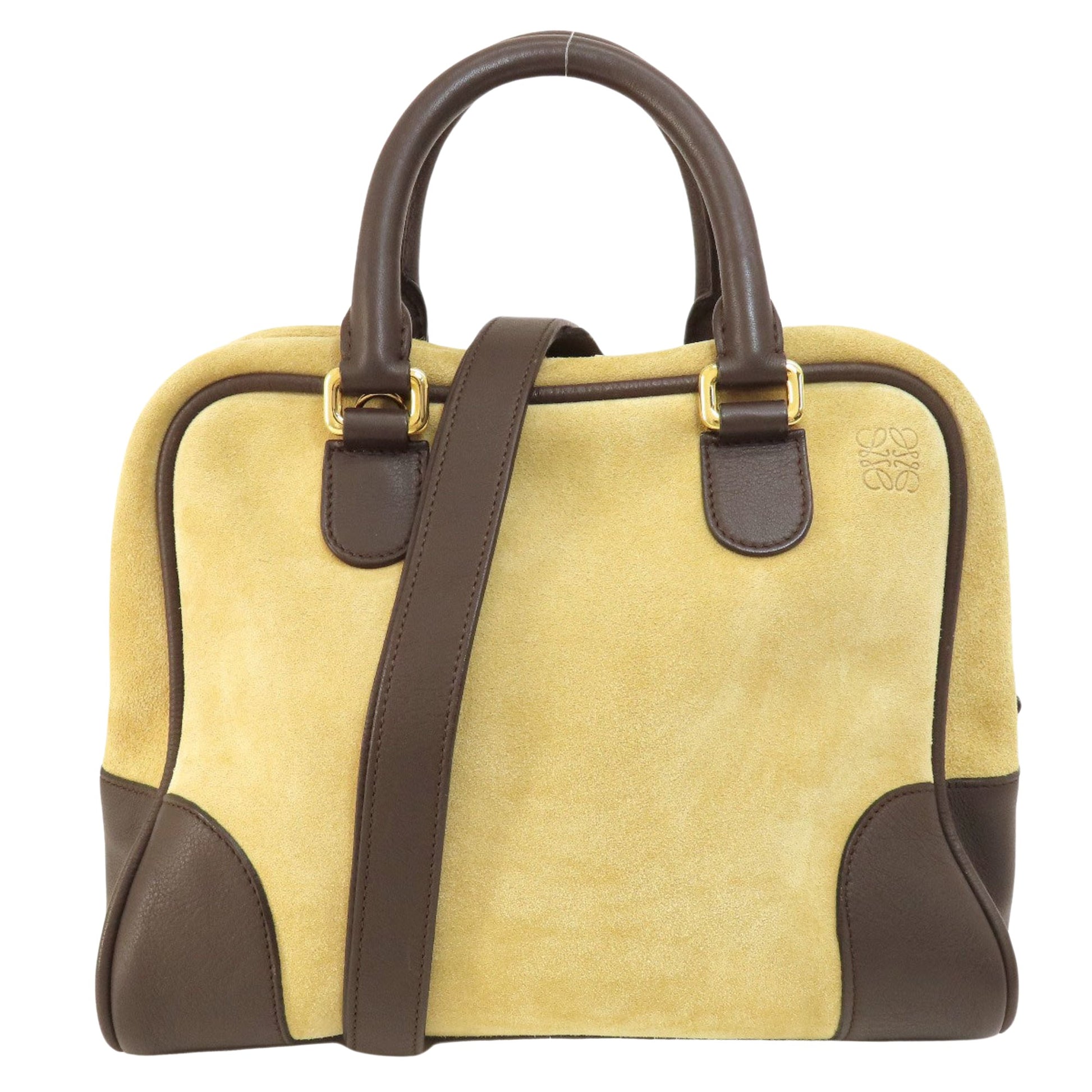 Loewe Amazona Beige Suede Handbag 