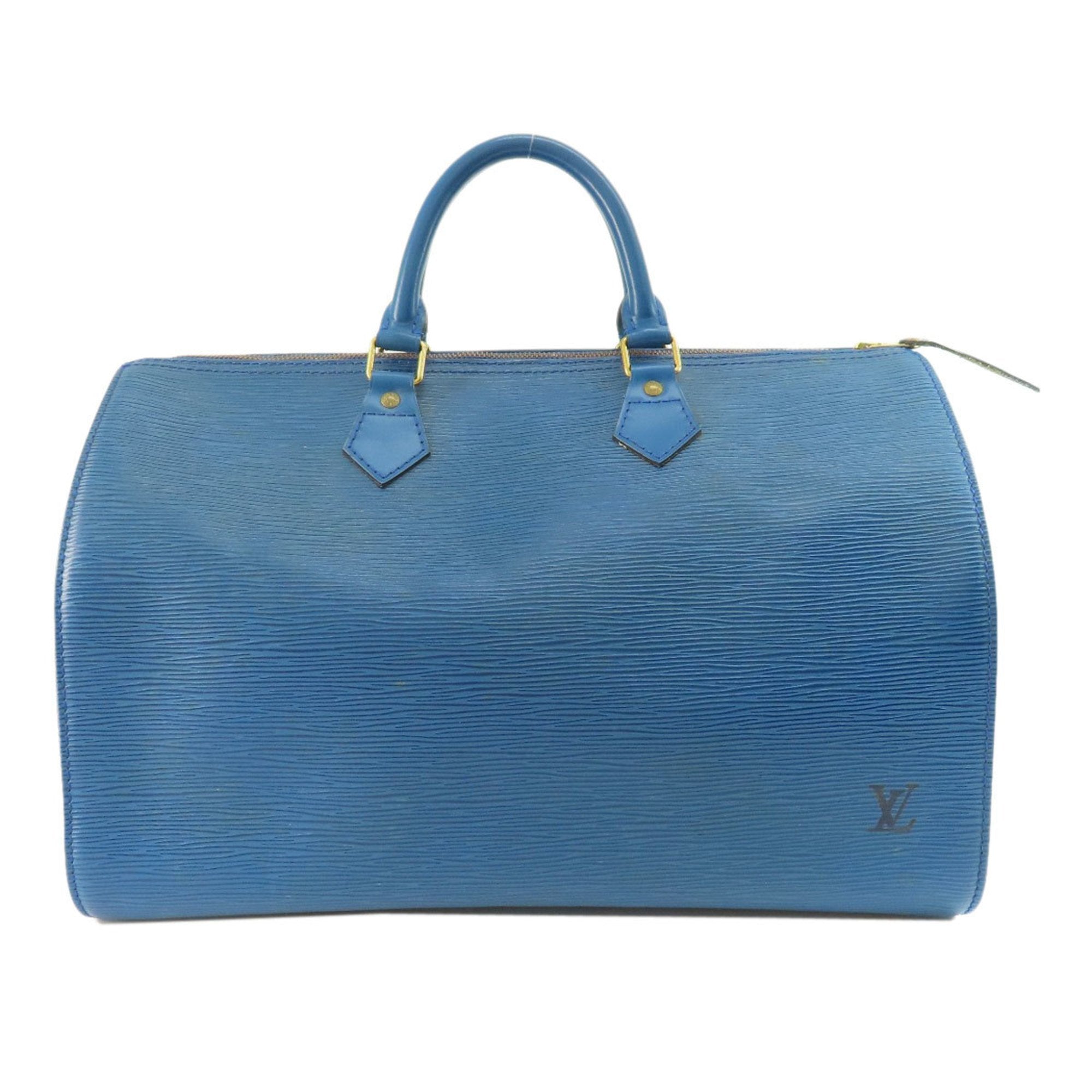 Louis Vuitton Speedy 30 Blue Leather Travel Bag