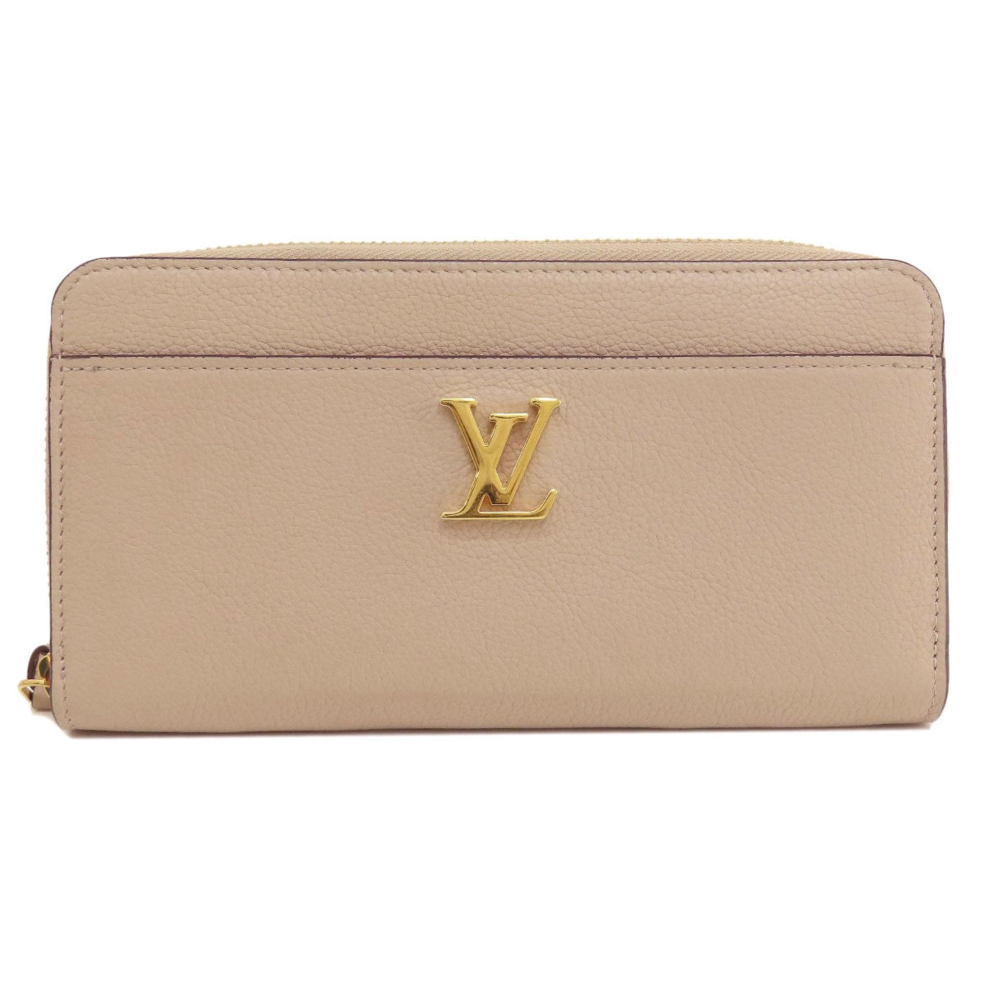 Louis Vuitton Zippy Lockme Grey Leather Wallet 