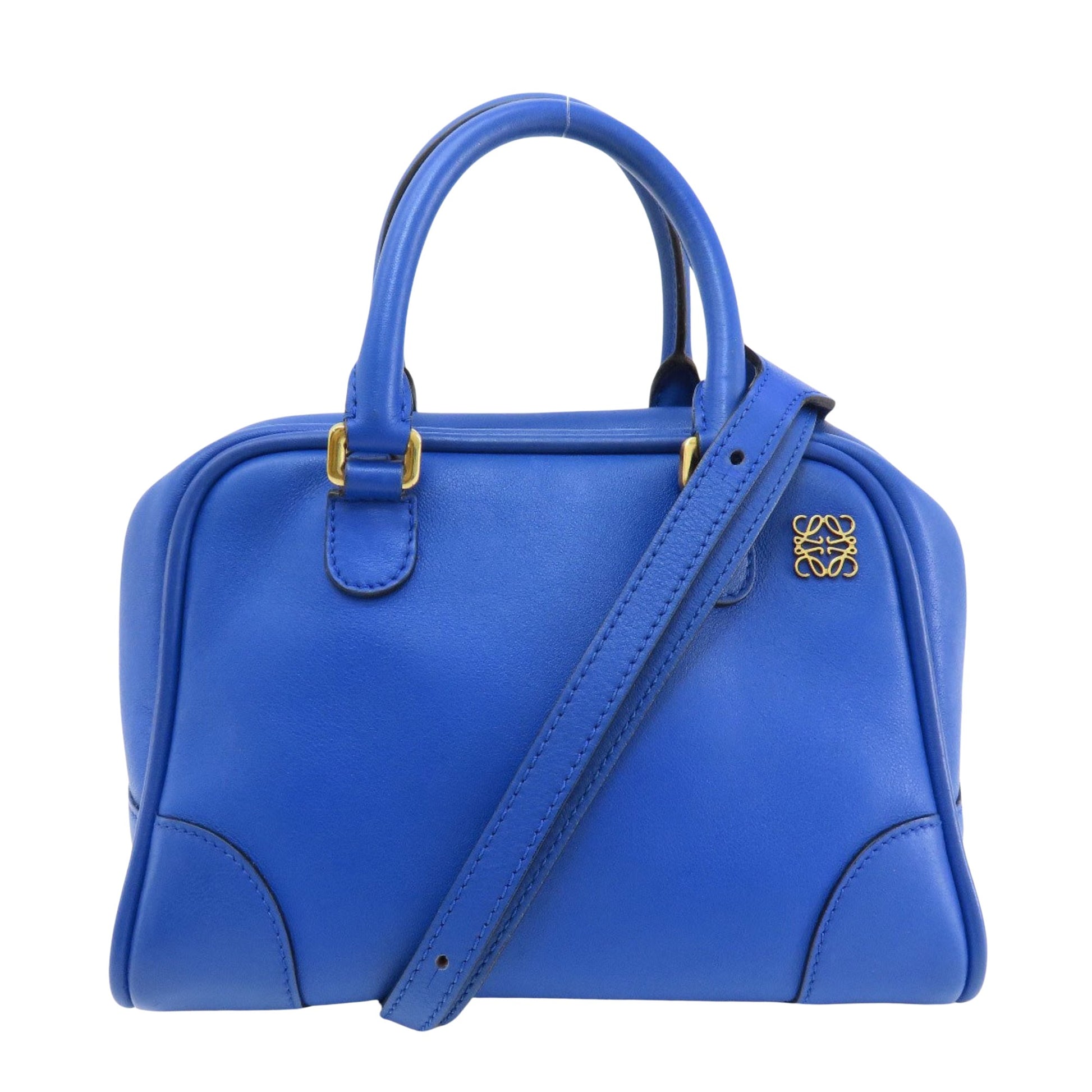 Loewe Amazona Blue Pony-Style Calfskin Handbag 