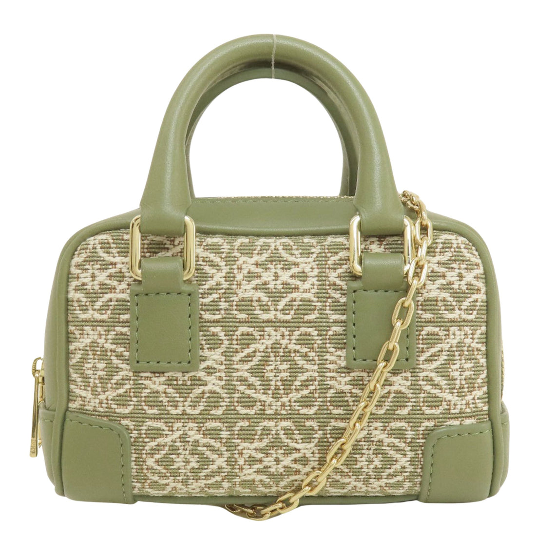 Loewe Amazona Khaki Canvas Handbag 