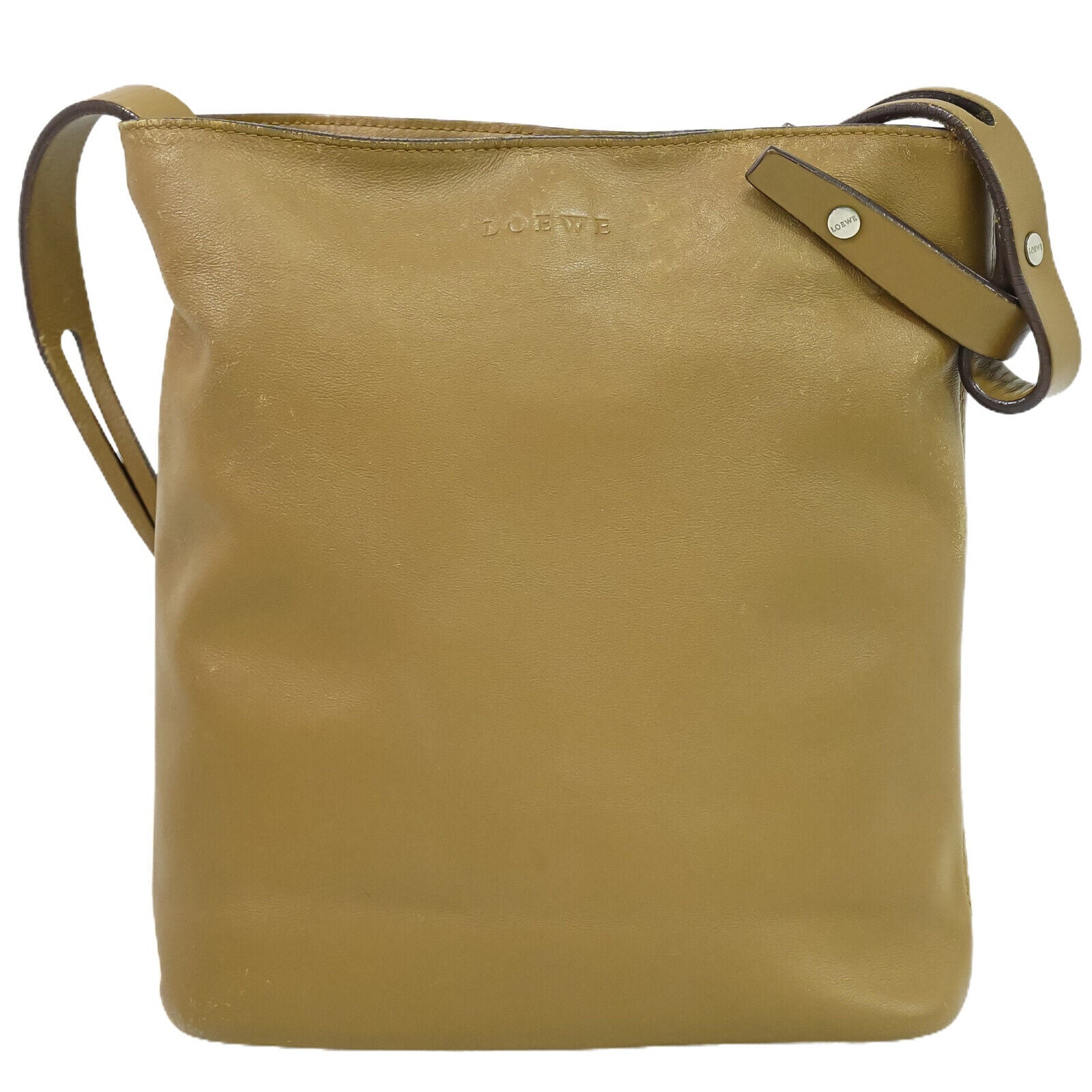 Loewe Asymmetric Brown Leather Shoulder Bag