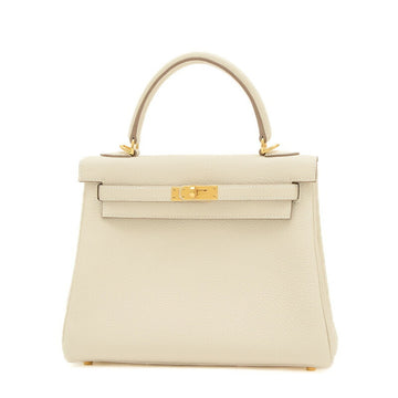 Hermès Kelly 25 Beige Leather Handbag 