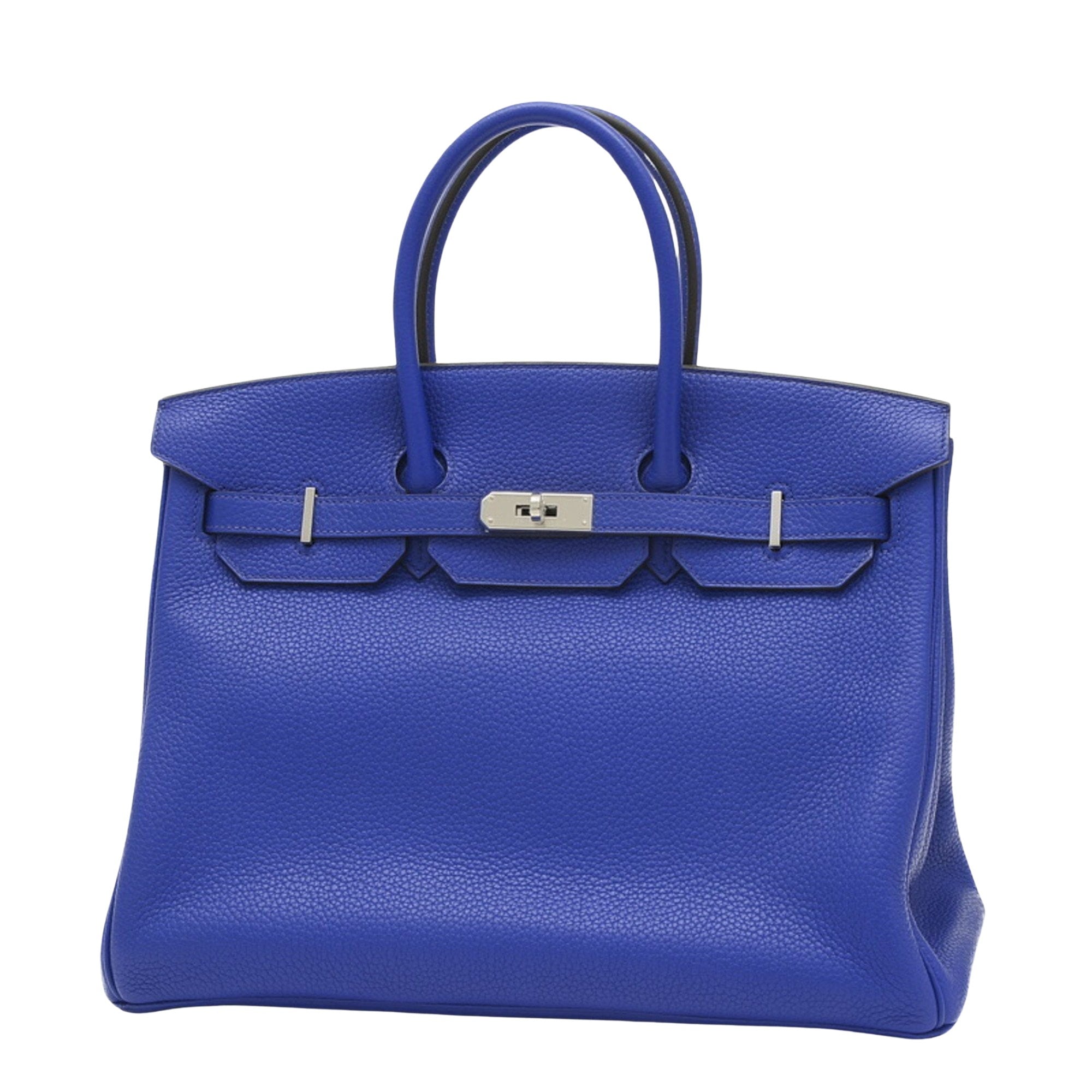 Hermès Birkin 35 Blue Leather Handbag 