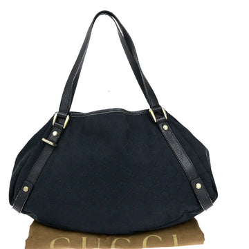 Gucci Abbey Navy Canvas Tote Bag