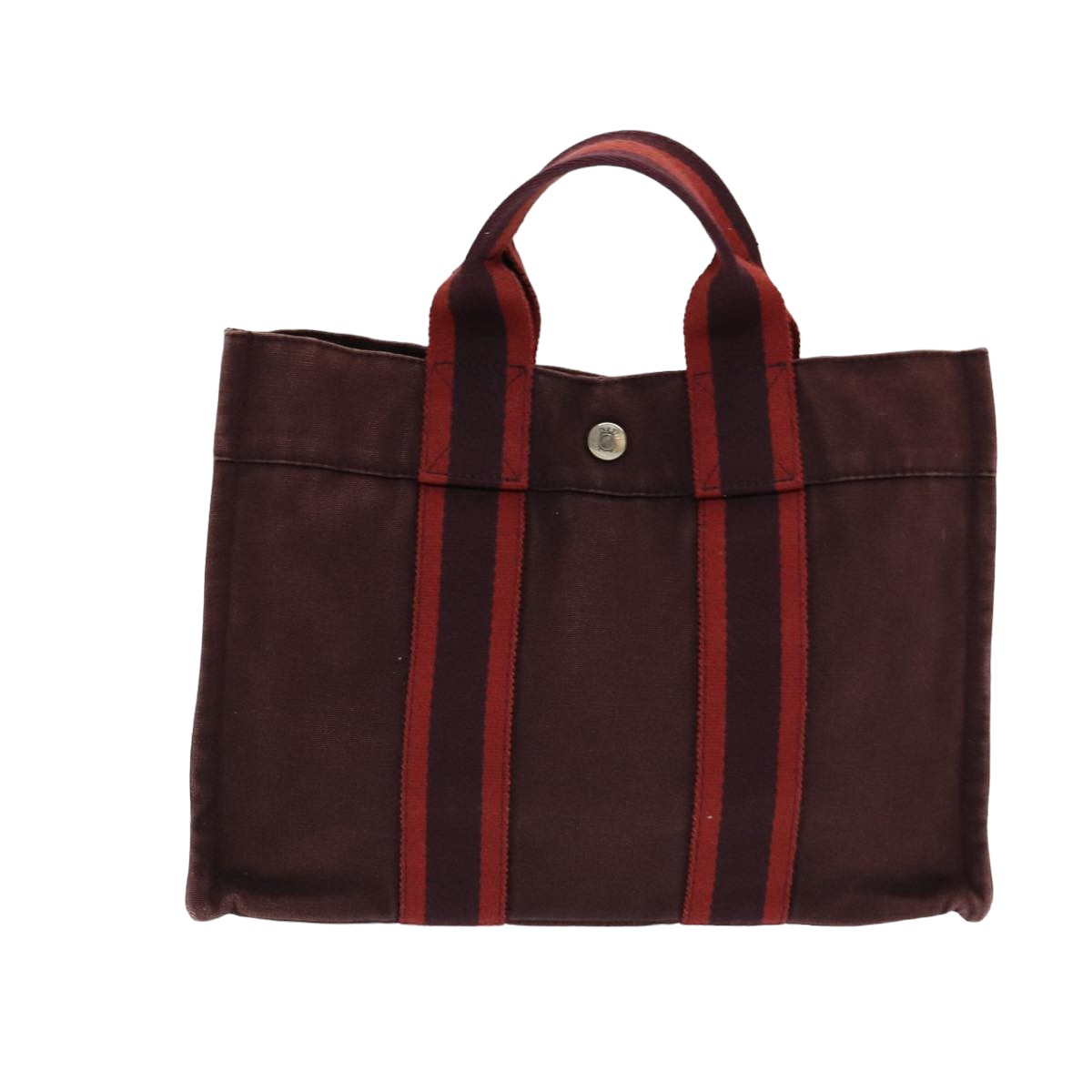 Hermès Herline Burgundy Canvas Tote Bag