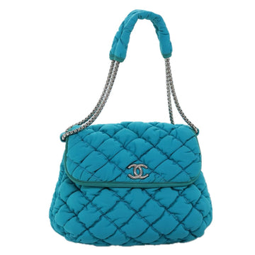 Chanel Bubble Quilt Blue Synthetic Shoulder Bag