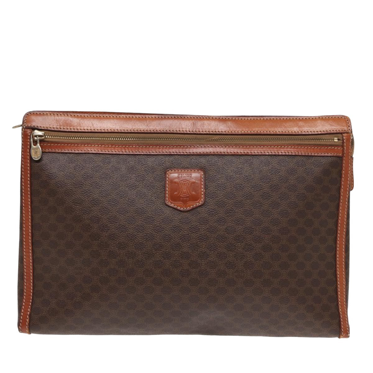 Céline Macadam Brown Canvas Briefcase Bag