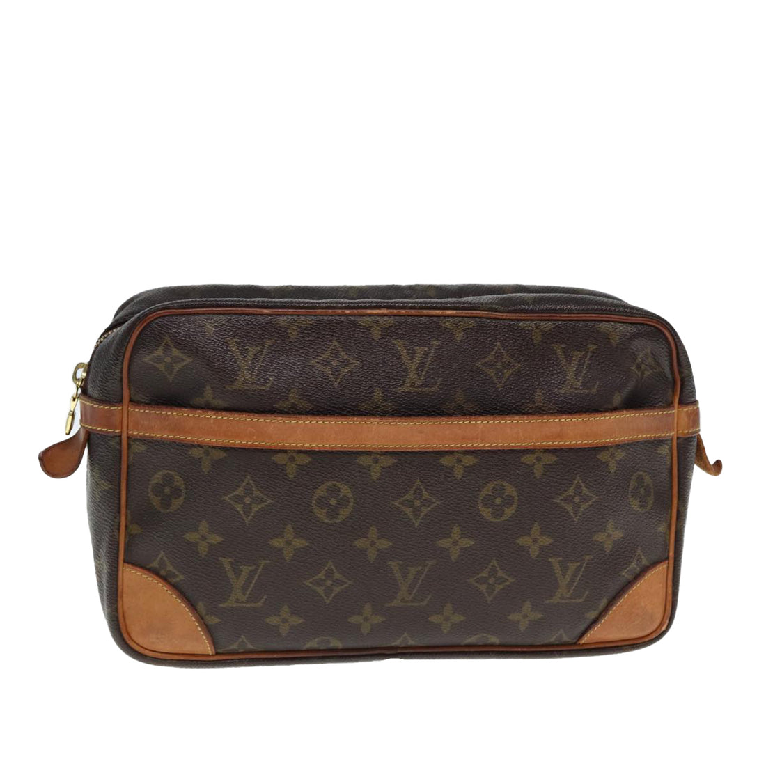 Louis Vuitton Compiegne 28 Brown Canvas Clutch Bag