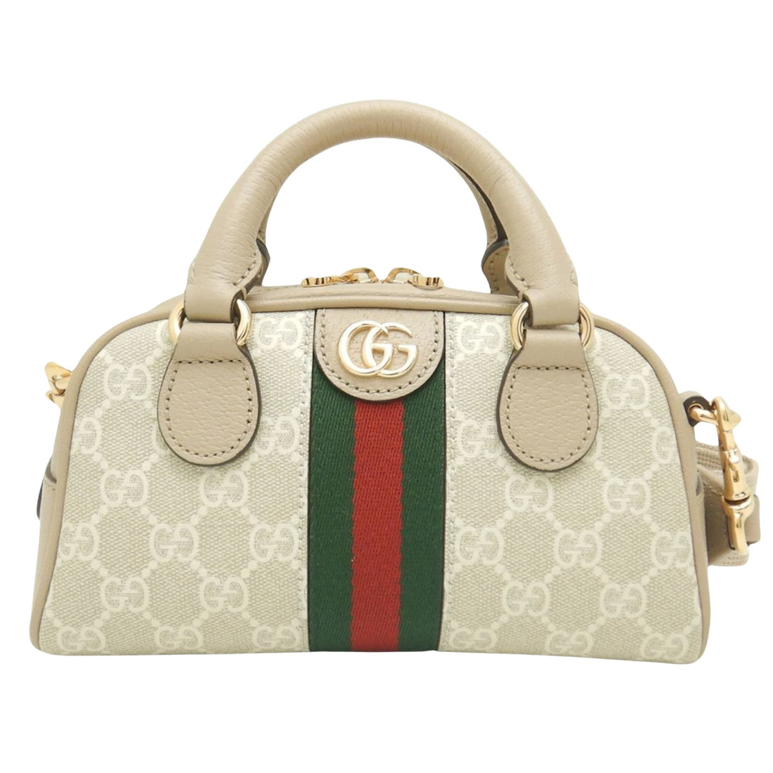 Gucci Ophidia Beige Canvas Handbag 