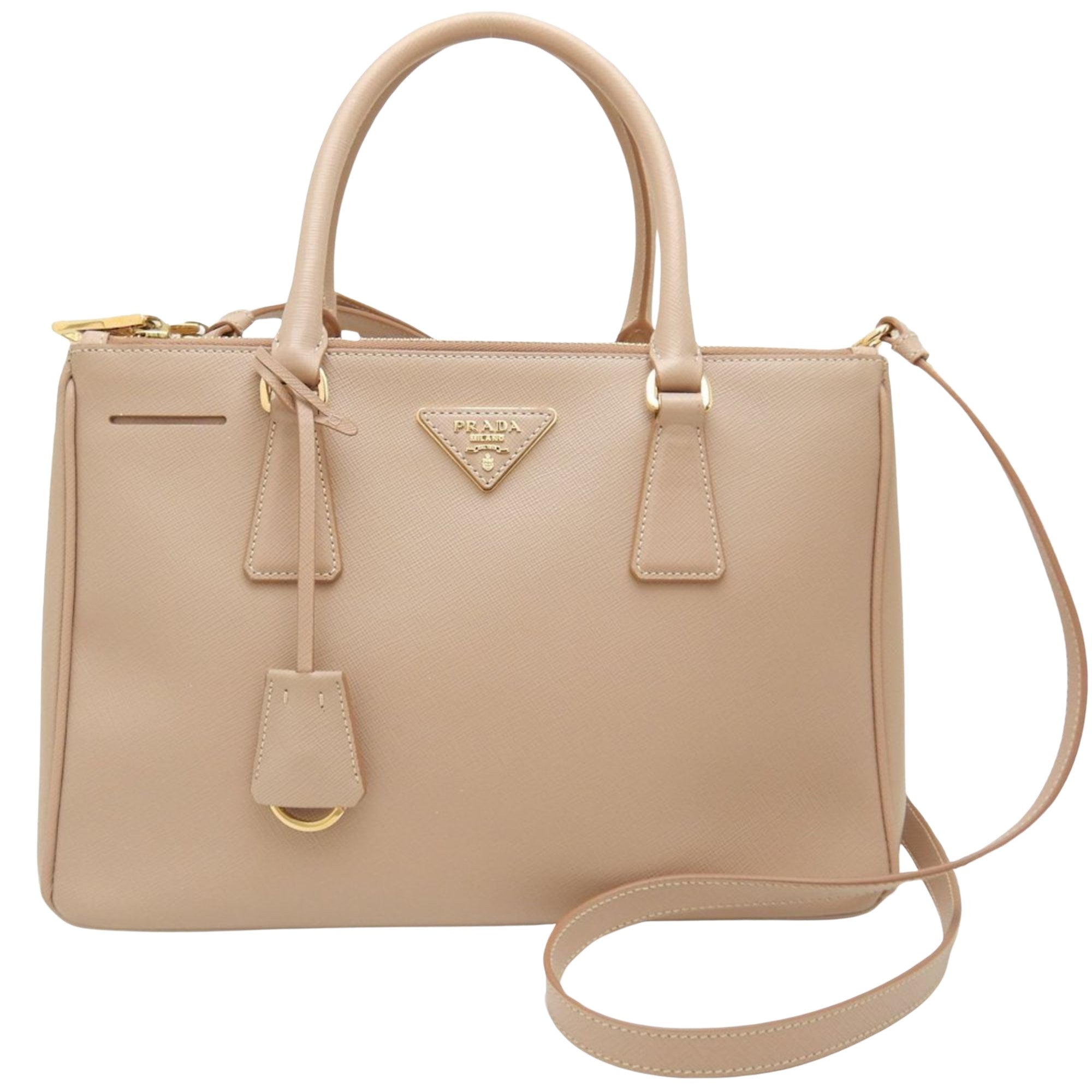 Prada Galleria Beige Leather Handbag 