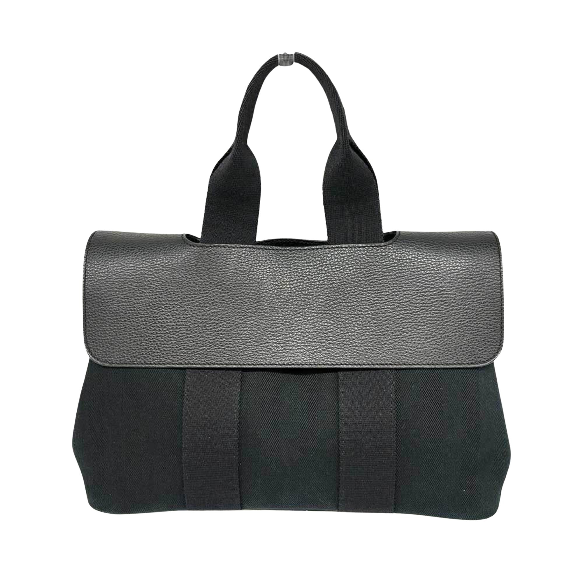 Hermès Valparaiso Black Canvas Handbag 