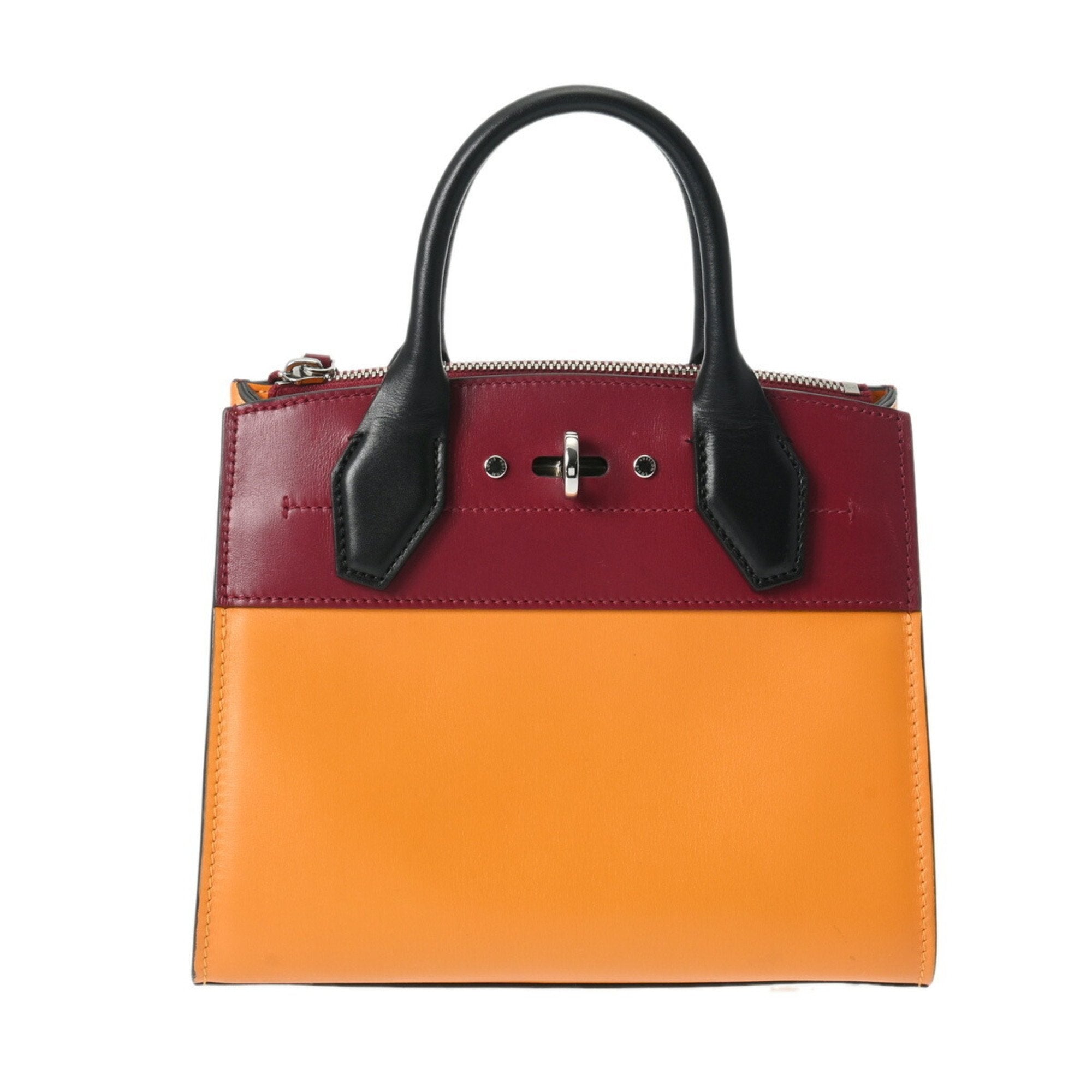 Louis Vuitton City steamer Orange Calfskin Handbag 