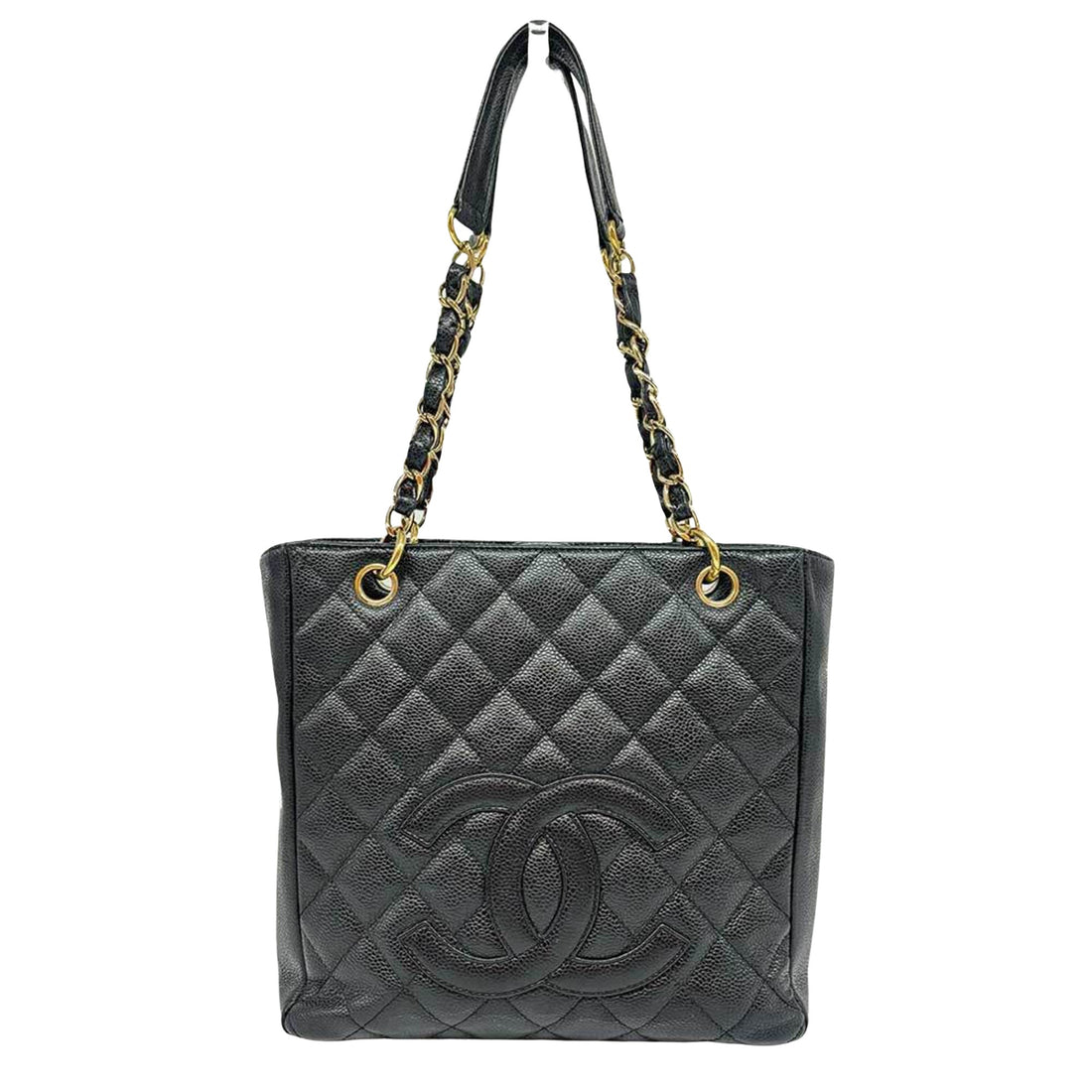 Chanel Shopping Black Leather Tote Bag