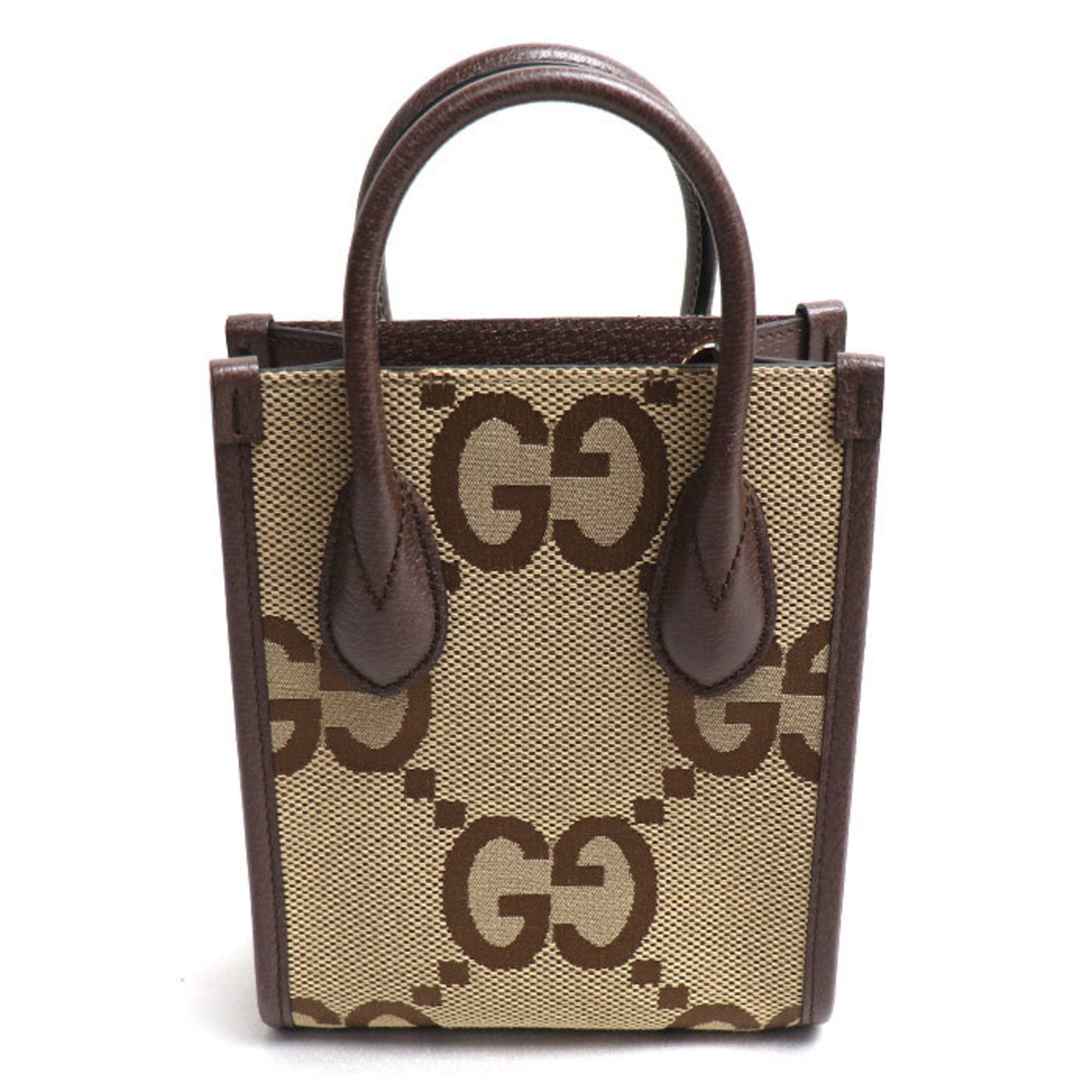 Gucci GG Jumbo Beige Canvas Handbag 