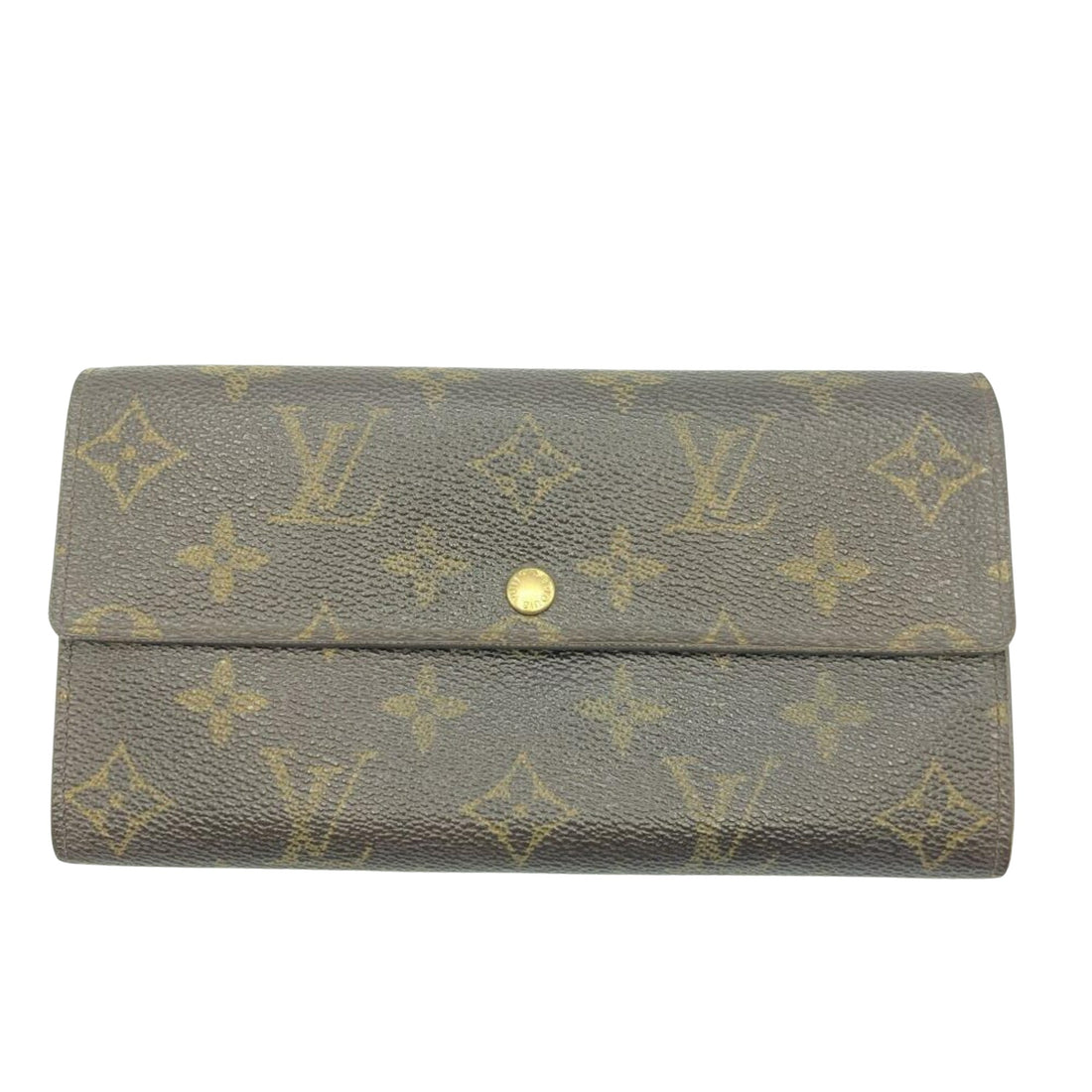 Louis Vuitton Porte Monnaie Credit Brown Canvas Wallet 