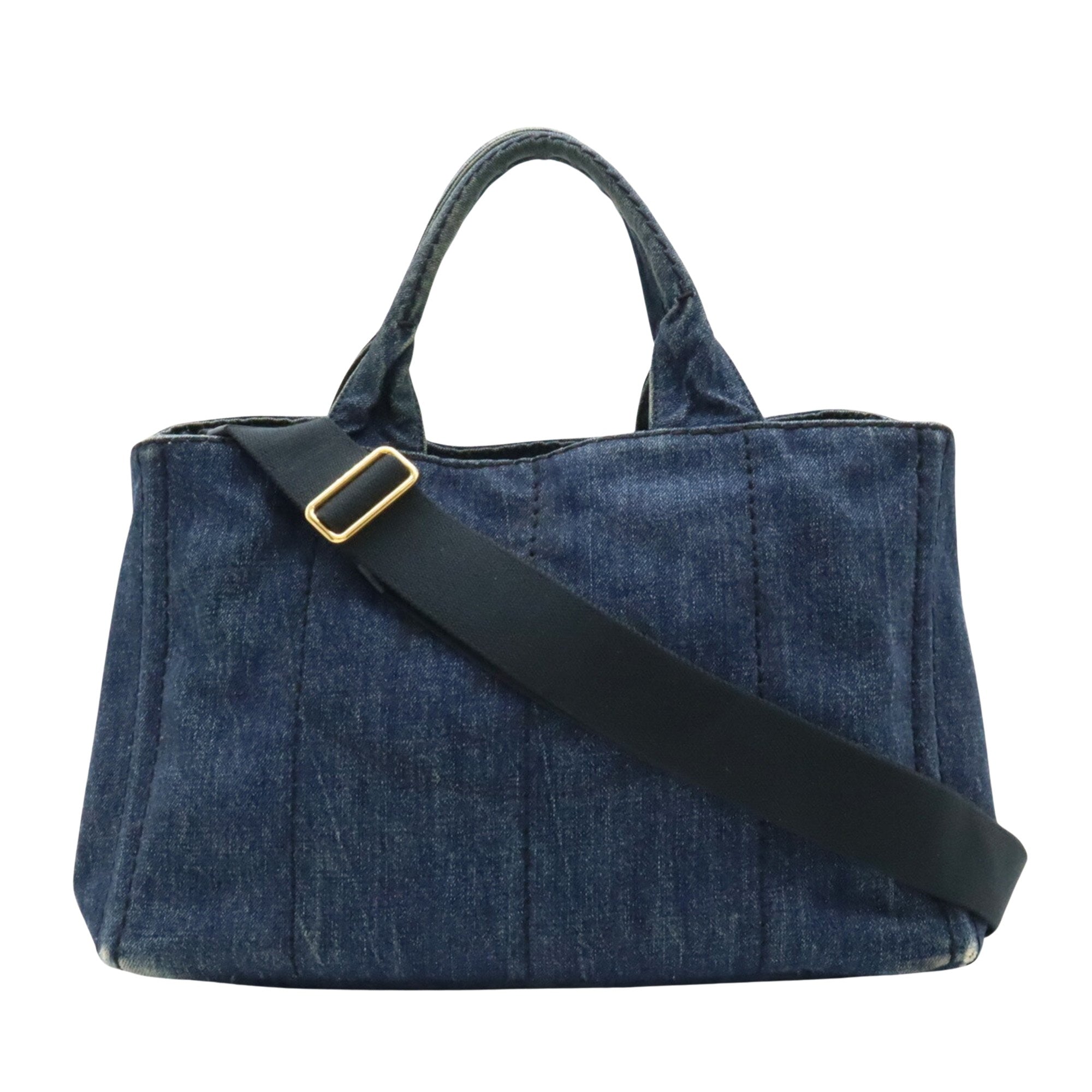 Prada Canapa Navy Denim - Jeans Shoulder Bag