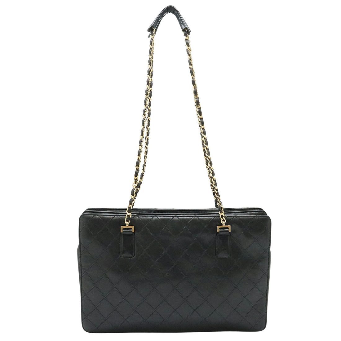 Chanel Matelassé Black Leather Shopper Bag