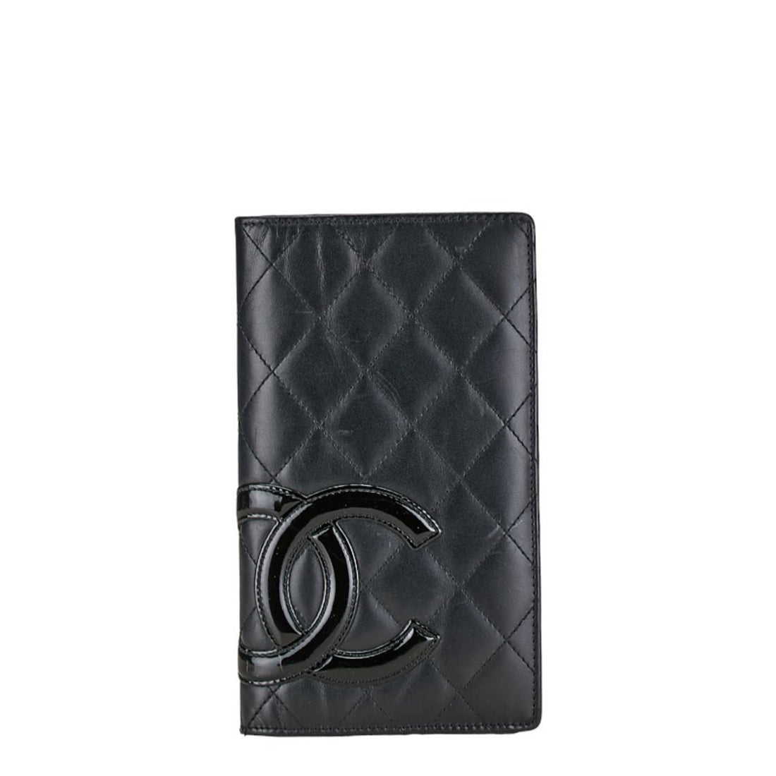 Chanel Cambon line Black Leather Wallet 