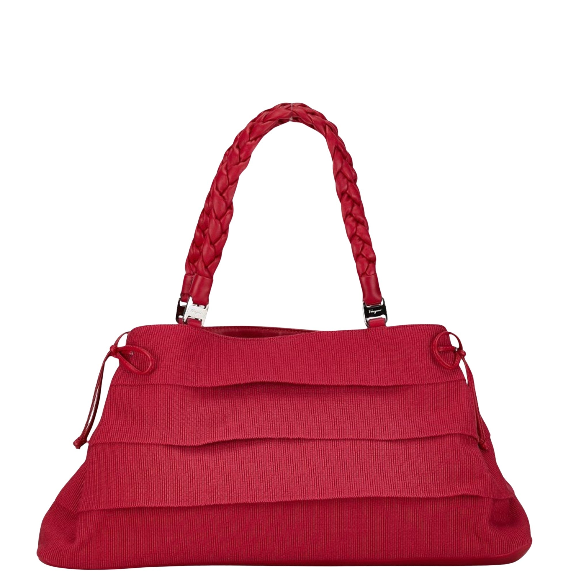 Salvatore Ferragamo Vara Red Canvas Handbag 