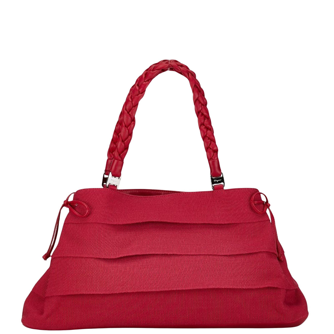 Salvatore Ferragamo Vara Red Canvas Handbag 