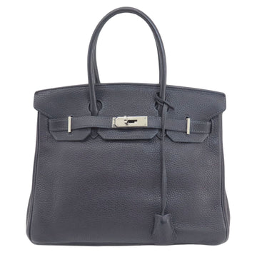 Hermès Birkin 30 Navy Leather Handbag 