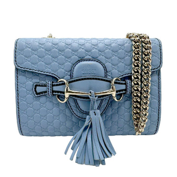 Gucci Emily Blue Leather Shoulder Bag