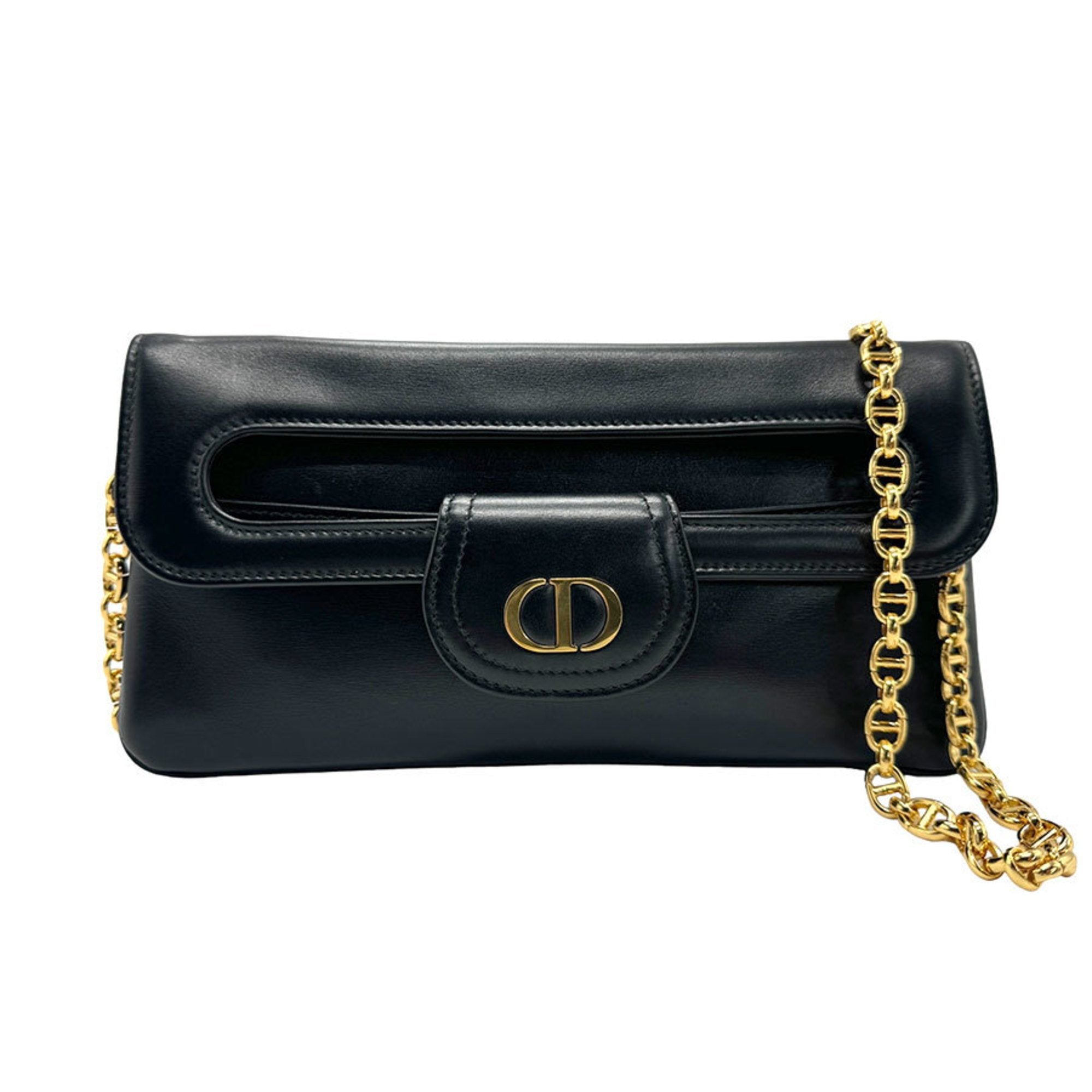 Dior 30 Montaigne Black Leather Clutch Bag