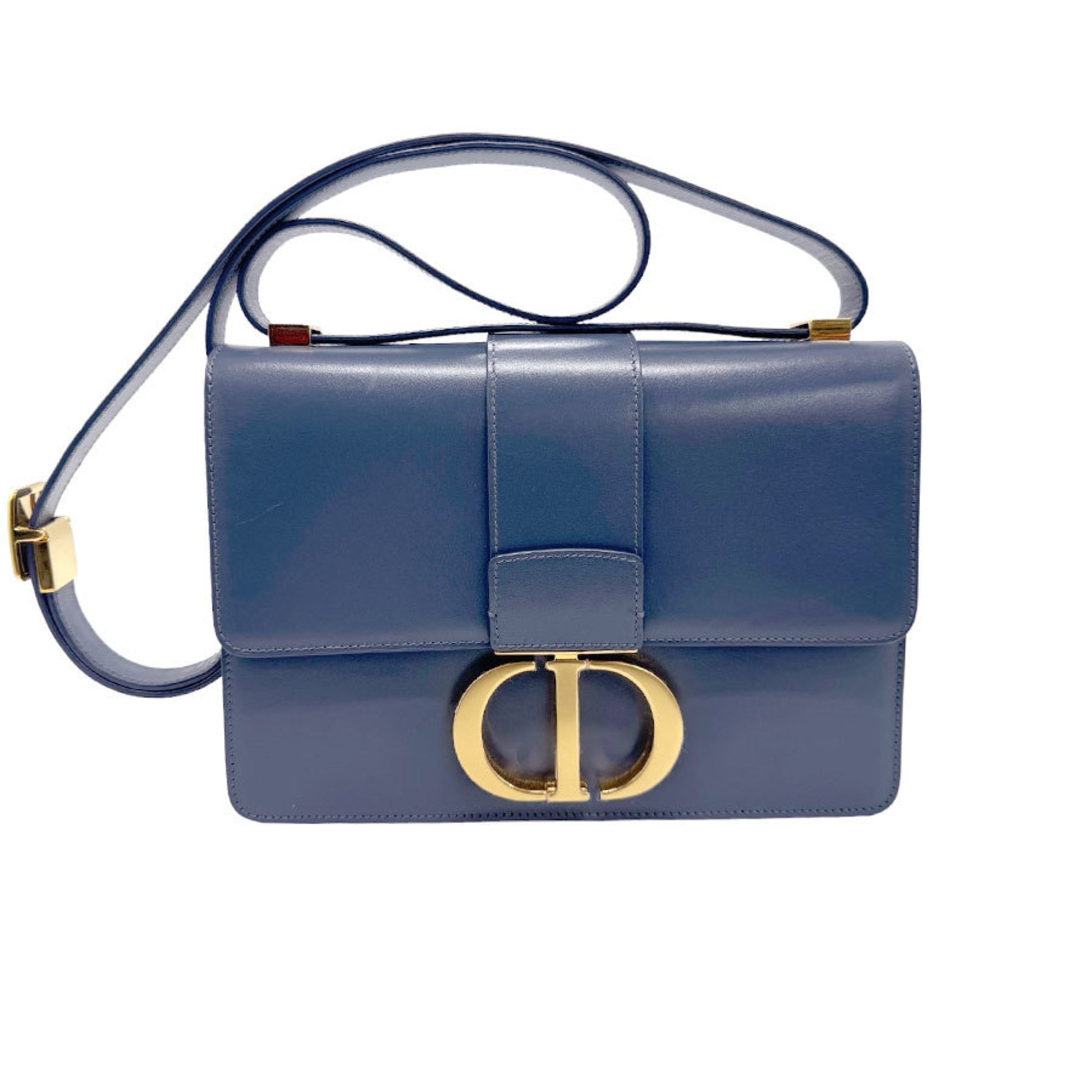 Dior 30 Montaigne Blue Leather Shoulder Bag