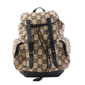 Gucci GG Wool Beige Wool Backpack Bag