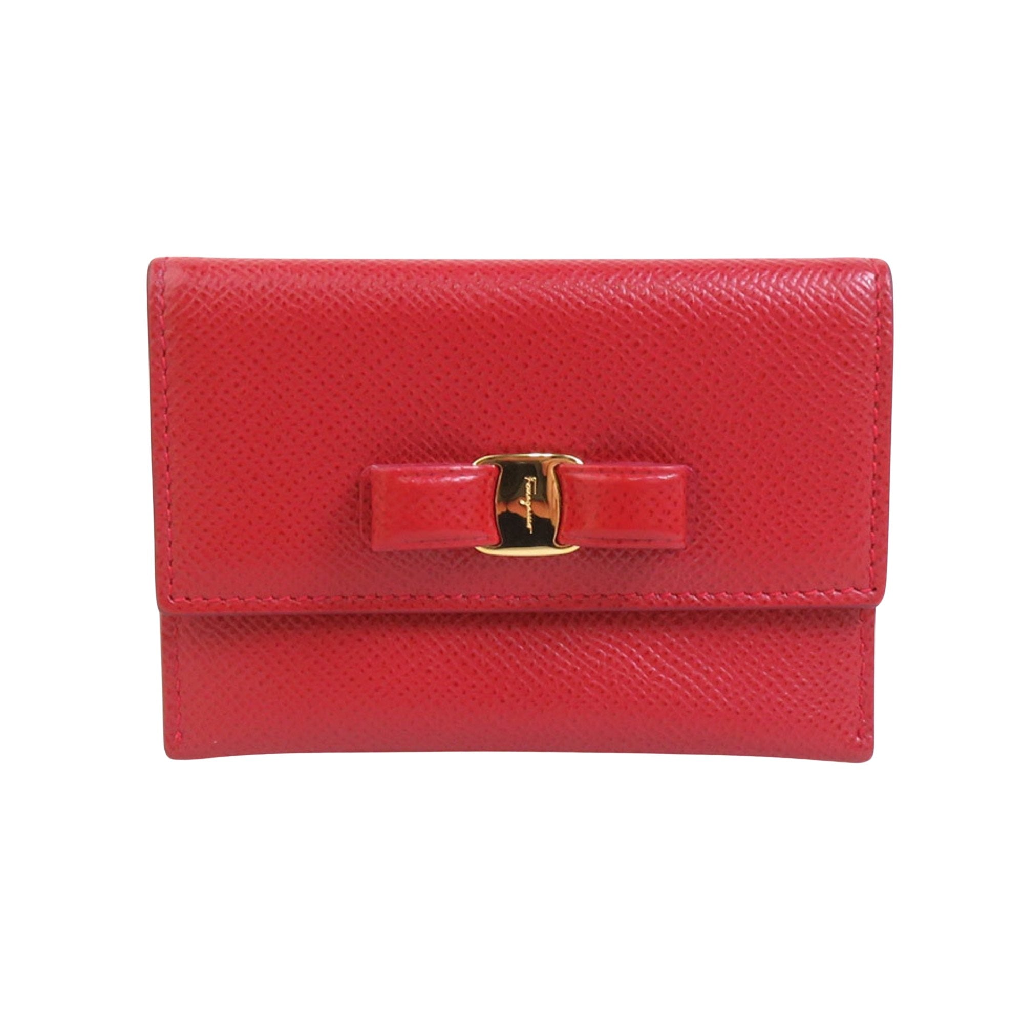 Salvatore Ferragamo Vara Red Leather Wallet 