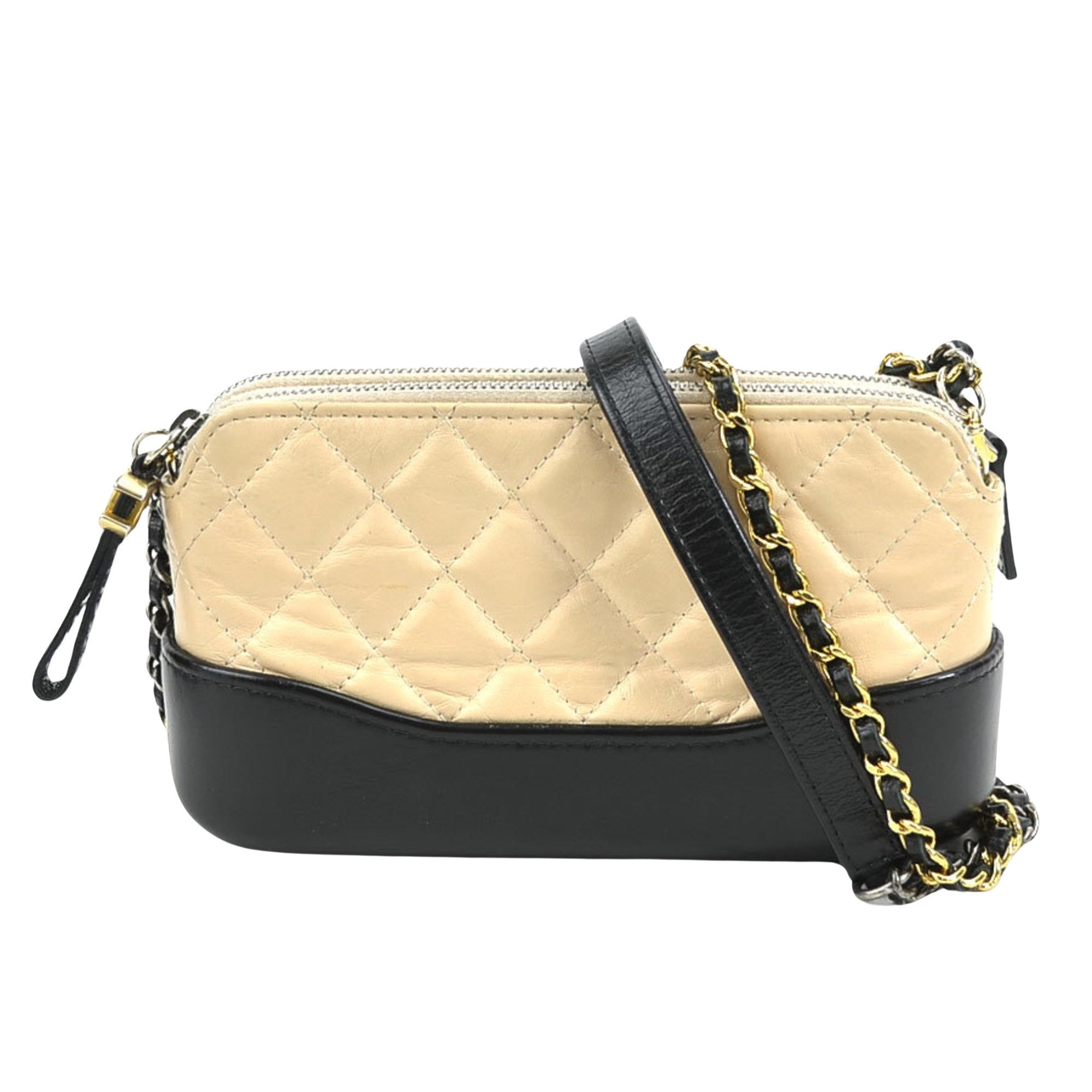 Chanel Gabrielle Beige Leather Shoulder Bag