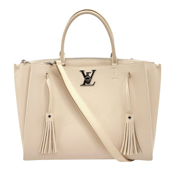 Louis Vuitton Lockmeto Ecru Leather Shoulder Bag