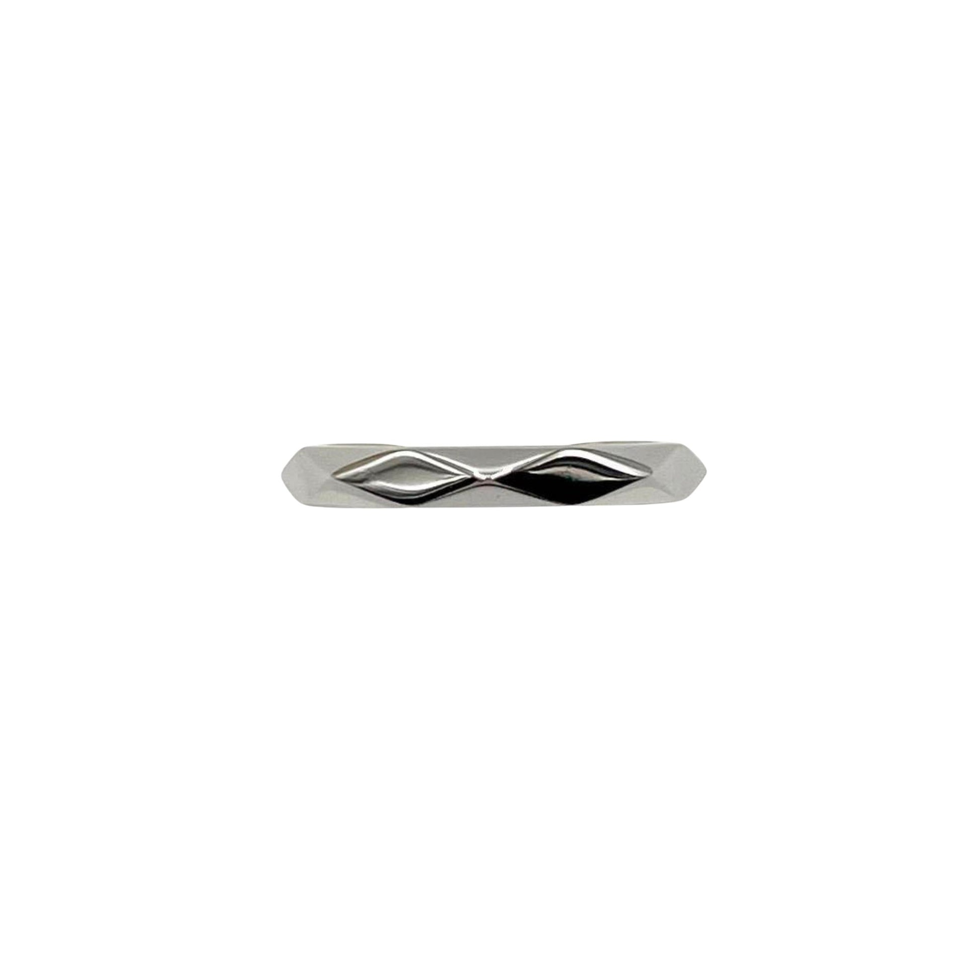 Boucheron Facette Silver Platinum Ring 