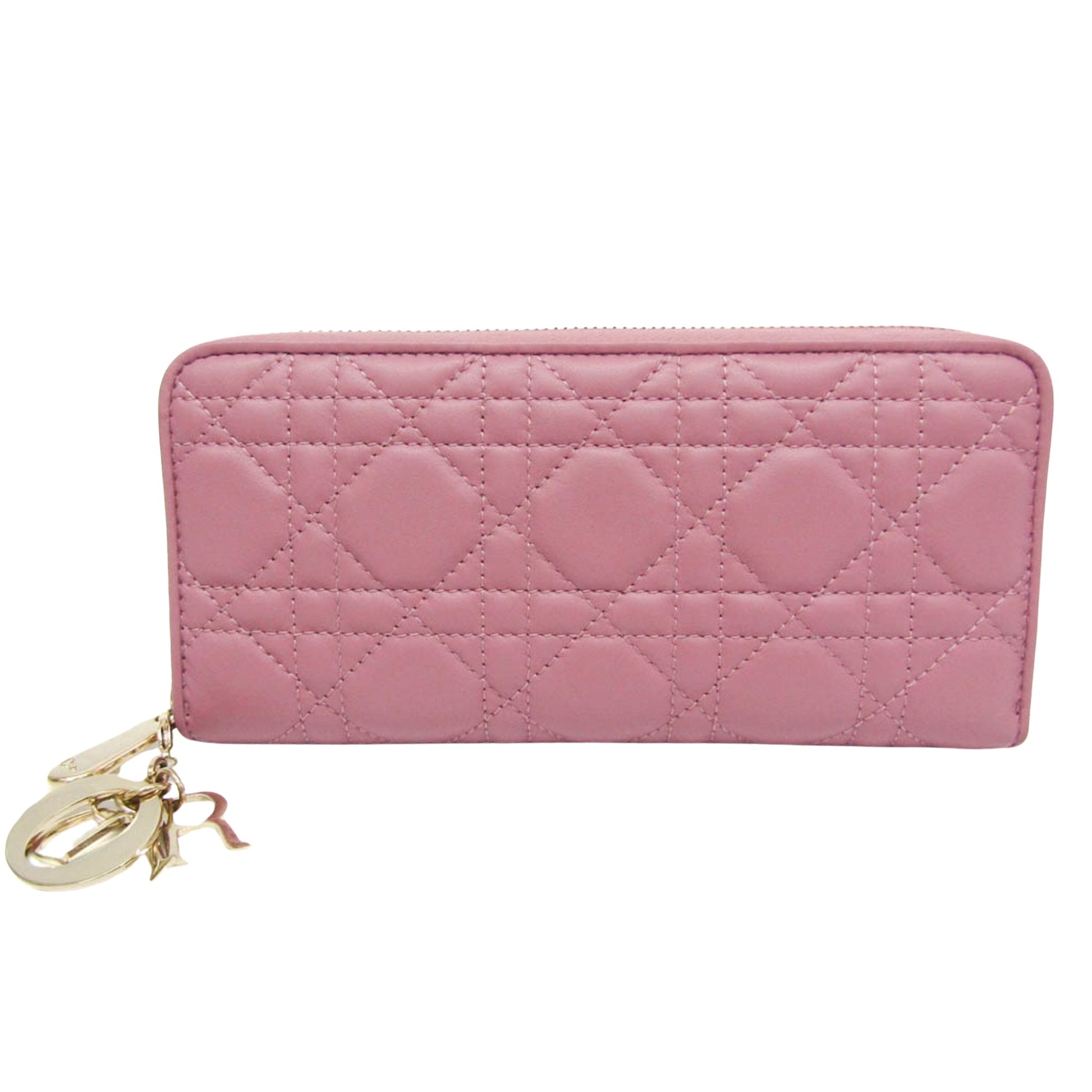 Dior Lady Dior Pink Leather Wallet 