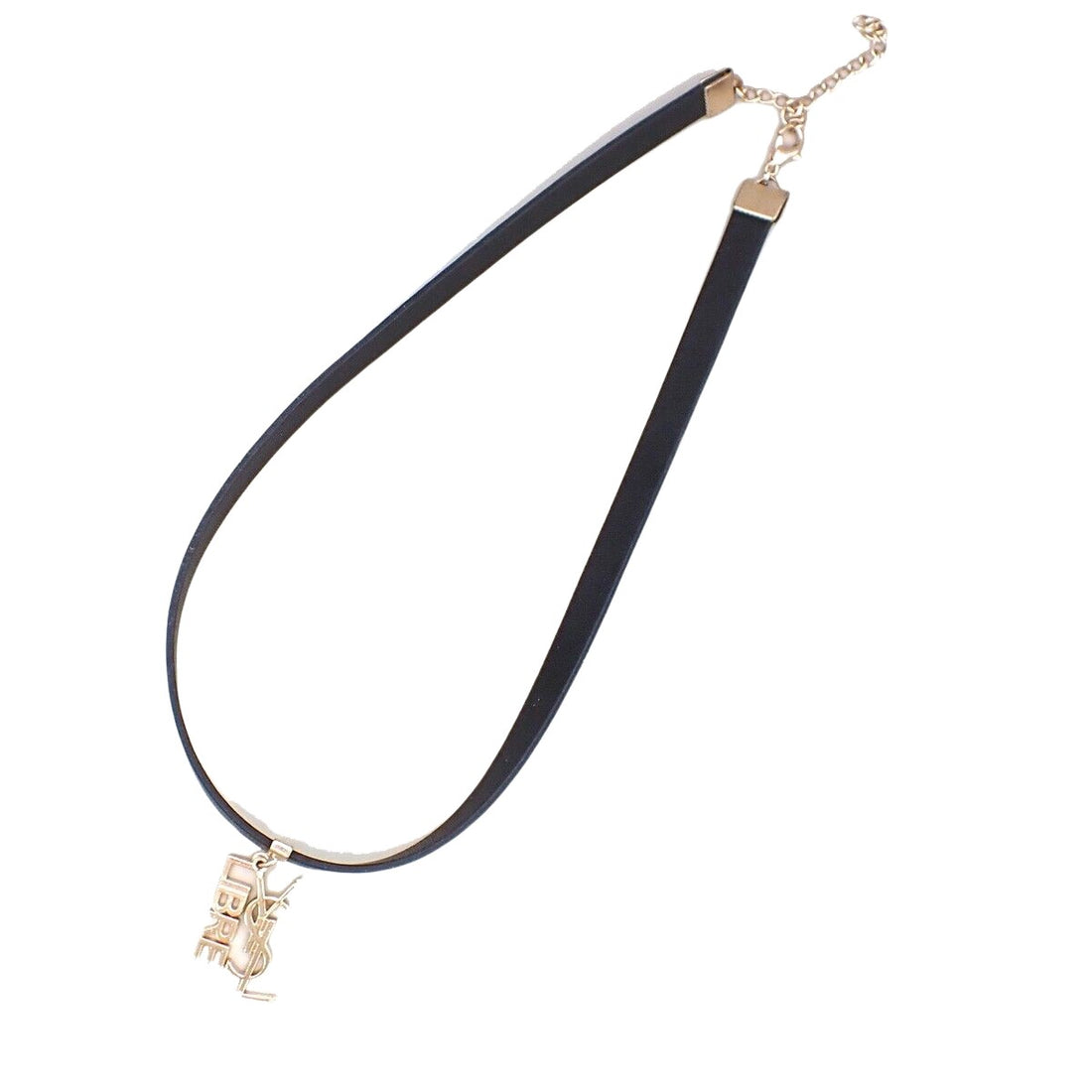 Yves Saint Laurent Black Leather Necklace 