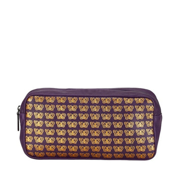 Bottega Veneta Butterfly Purple Leather Clutch Bag