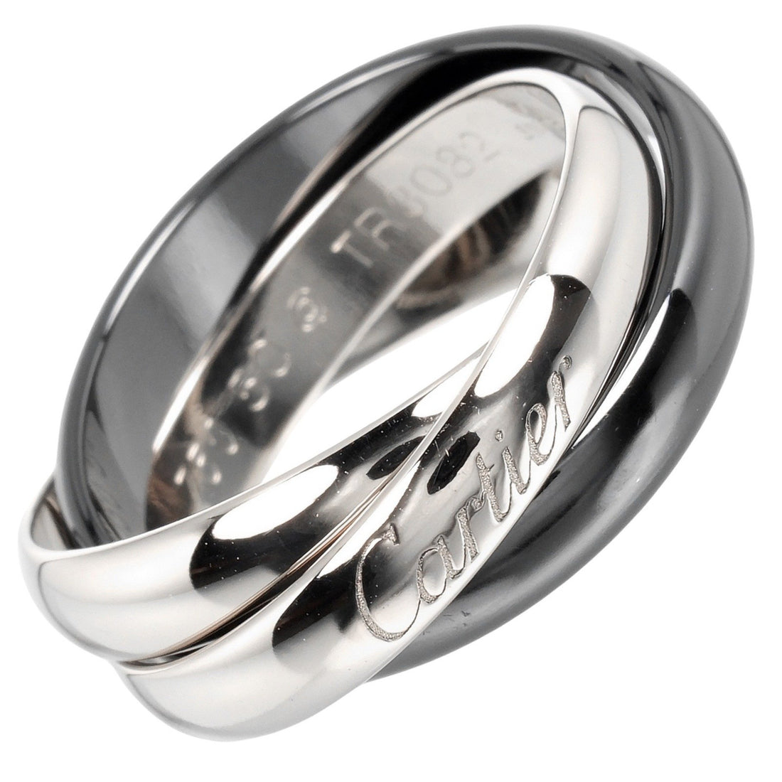 Cartier Trinity Silver Ceramic Ring 