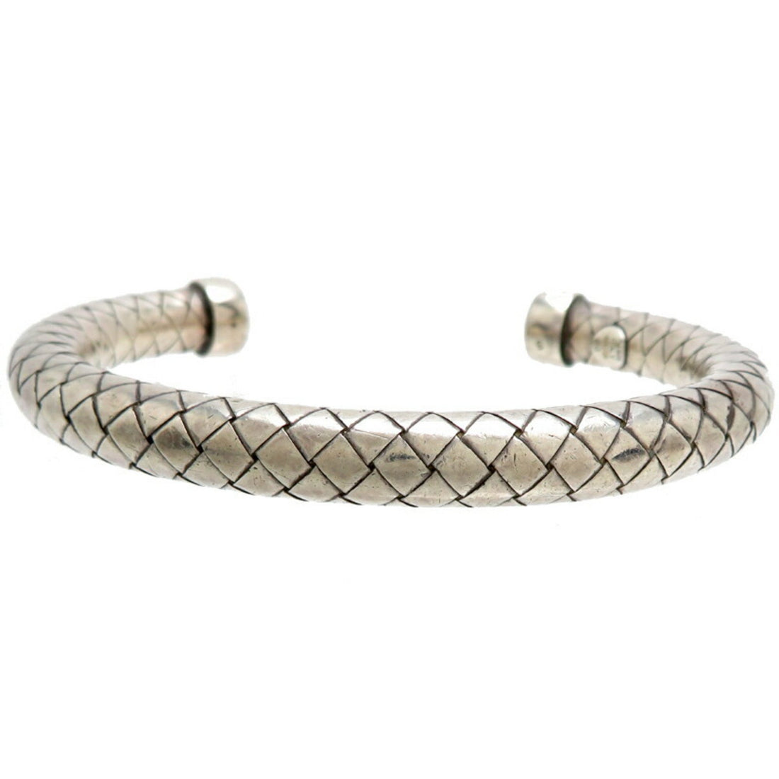 Bottega Veneta Intrecciato Silver Silver Bracelet 