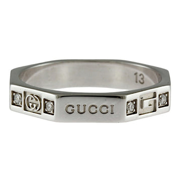 Gucci Octagone Silver White Gold Ring 