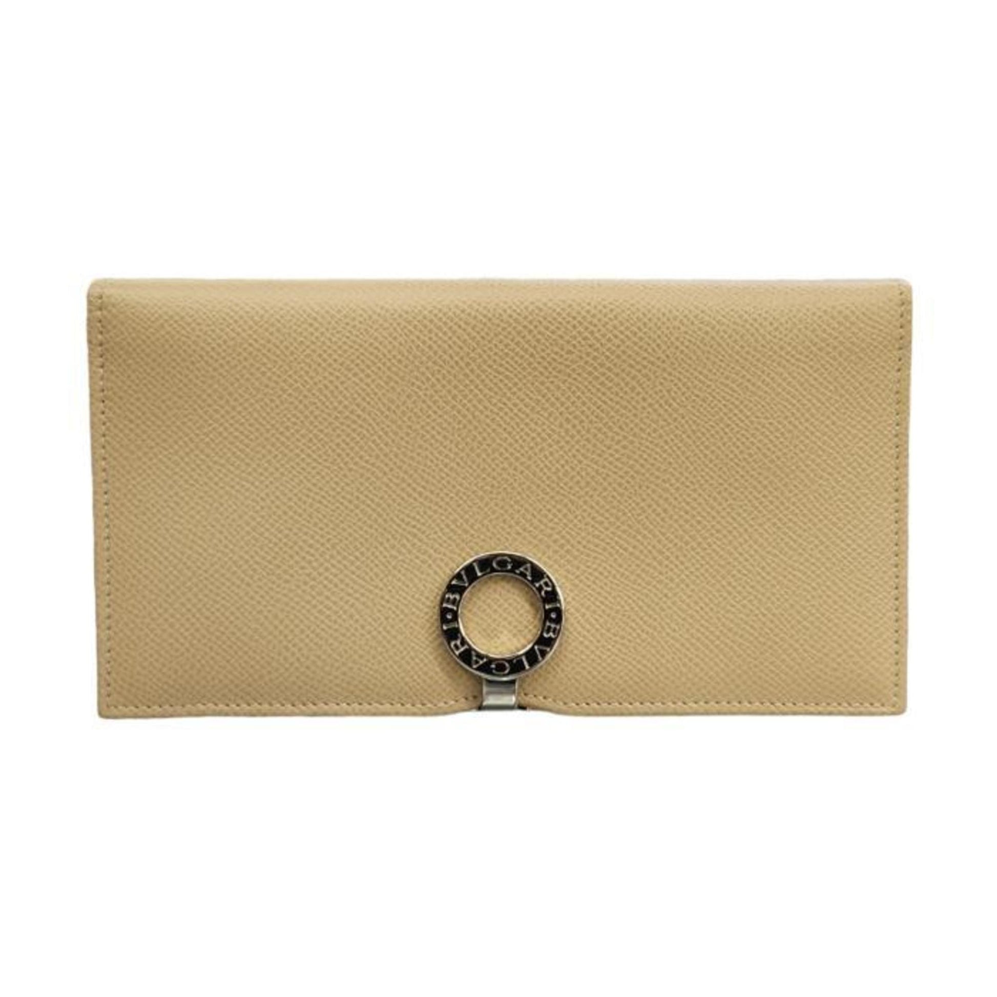 Bulgari Zip wallet Beige Leather Wallet 